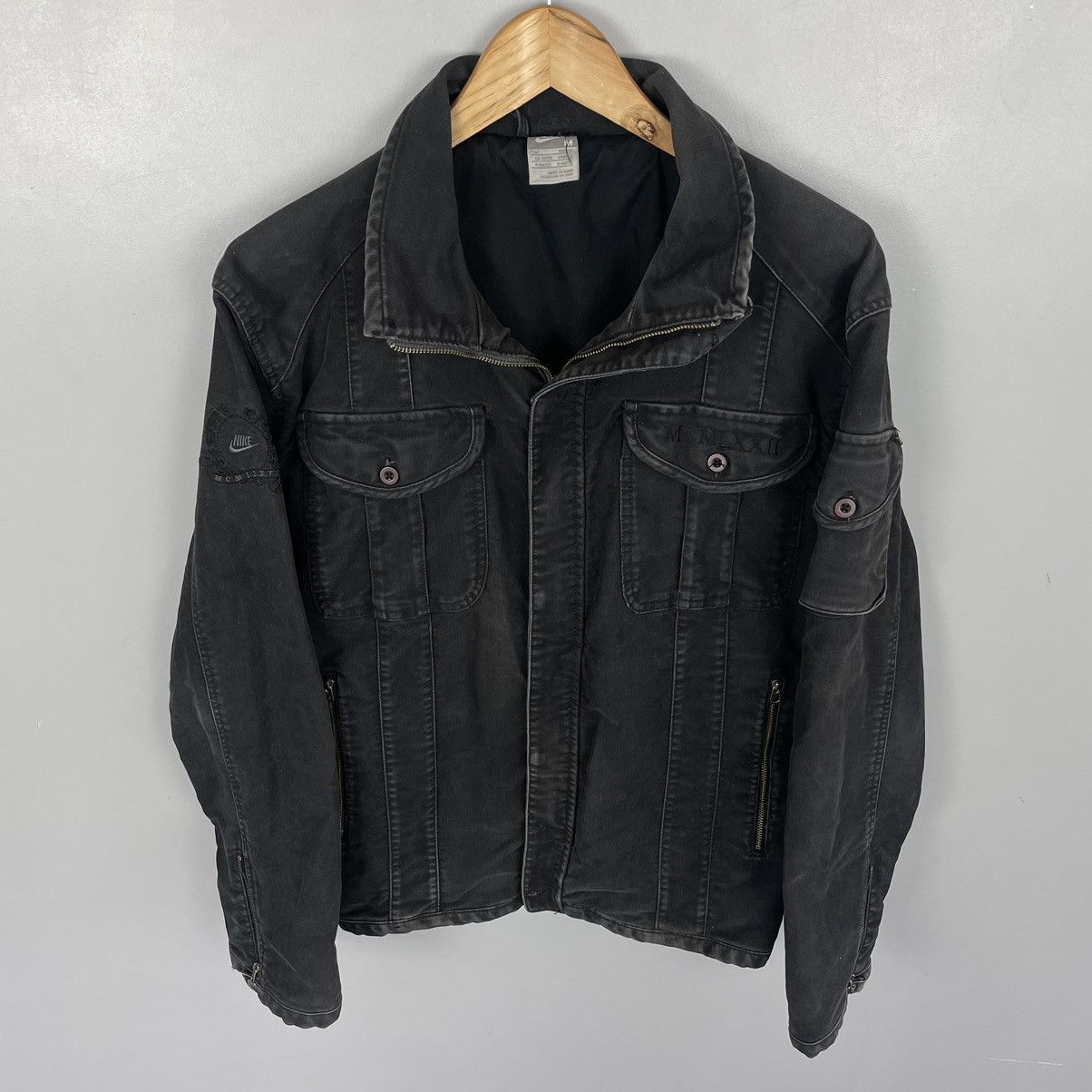 Nike × Vintage Vintage 90’s Nike distressed Denim Jacket y2k Size US M / EU 48-50 / 2 - 4 Thumbnail