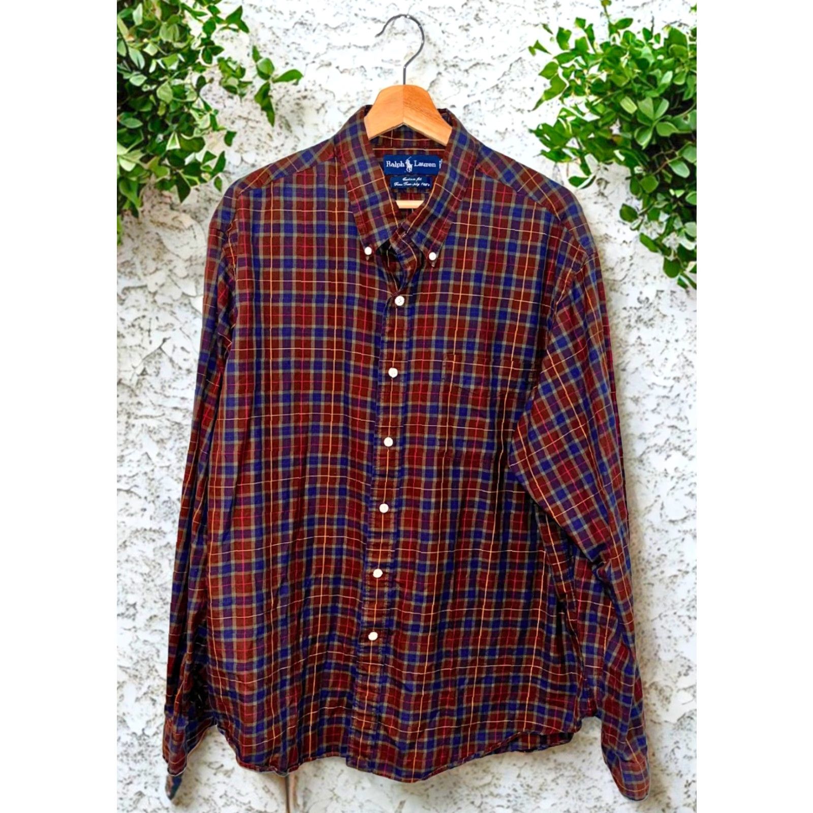 Polo Ralph Lauren VINTAGE Polo Ralph Lauren Plaid Shirt Men XXL Custom Fit 100% Cotton EUC Size US XXL / EU 58 / 5 - 2 Thumbnail