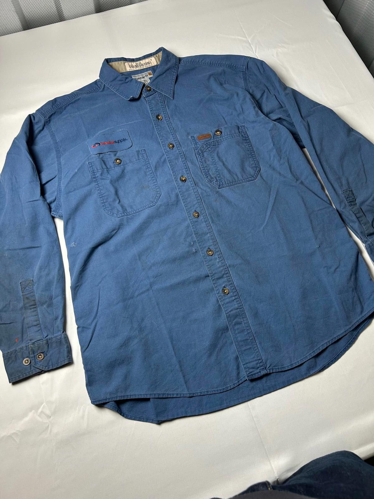 Carhartt Carhartt Pocket Shirt Heavyweight Overshirt Workwear Blue Size US XL / EU 56 / 4 - 3 Thumbnail