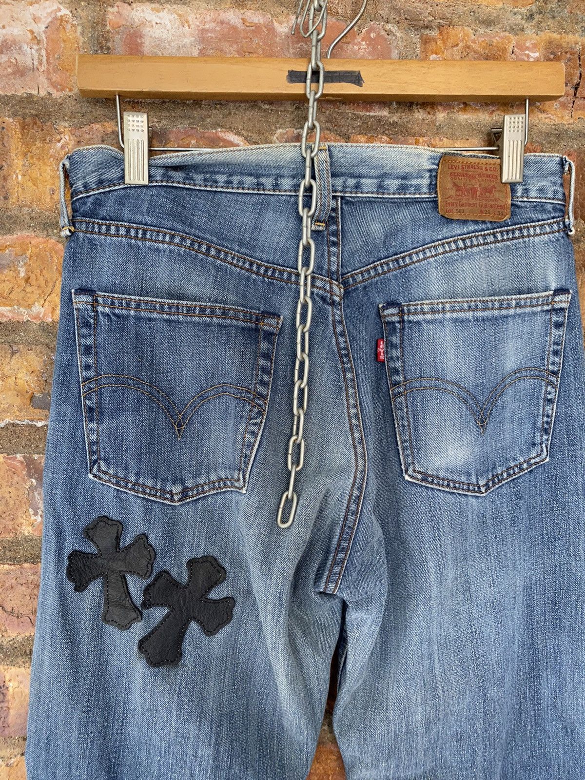 Japanese Brand Vtg Levis Distressed Cross Custom/Rebuild in Japan Size US 29 - 13 Thumbnail