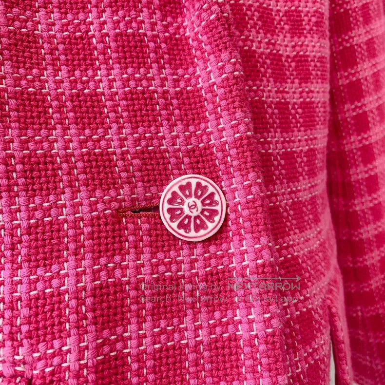 Chanel Chanel Rose-red plaid epaulette coat Size XS / US 0-2 / IT 36-38 - 5 Thumbnail