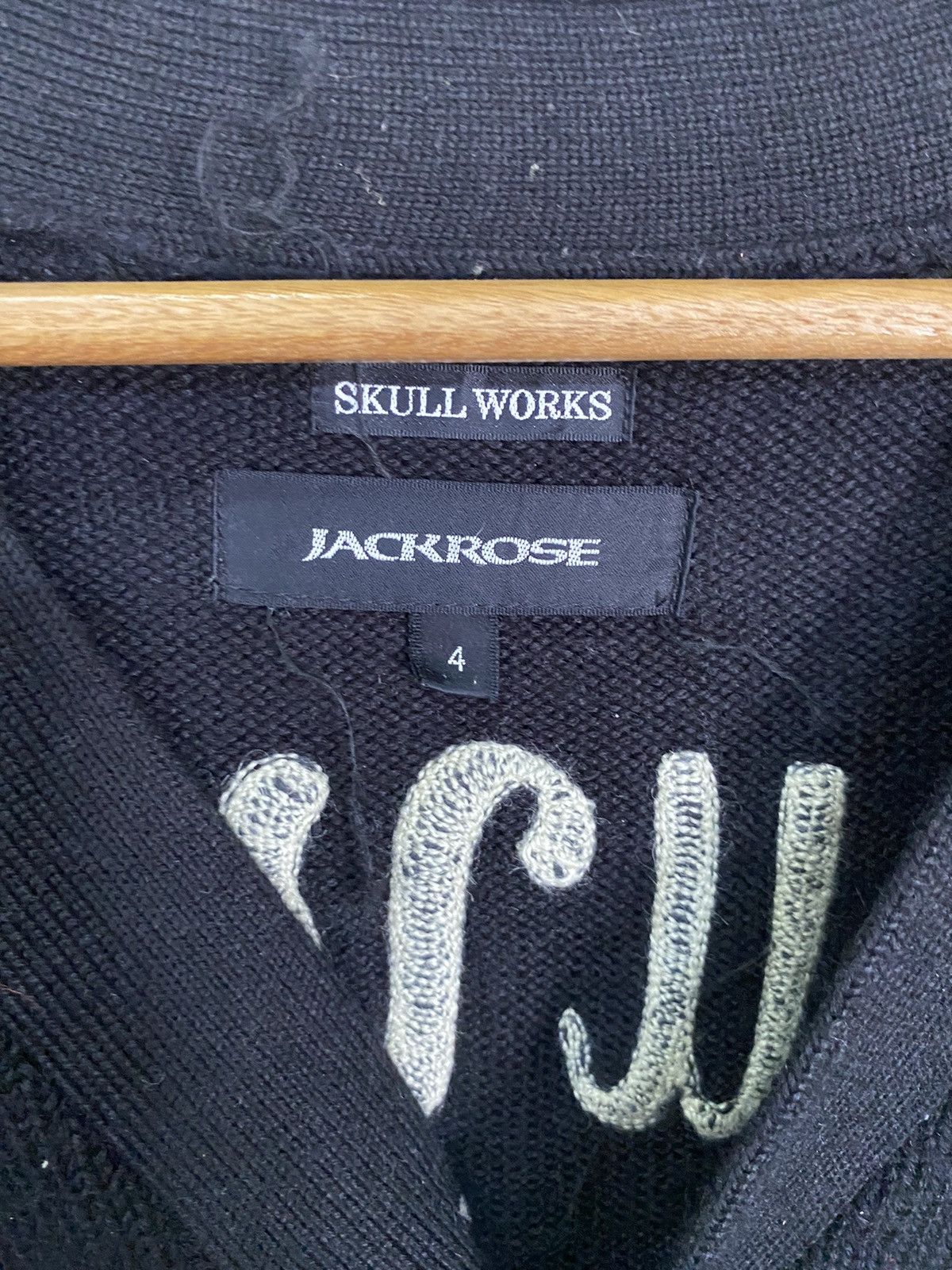 Japanese Brand Skull Works Jackrose Knitwear Patches Cardigan Size US S / EU 44-46 / 1 - 11 Thumbnail
