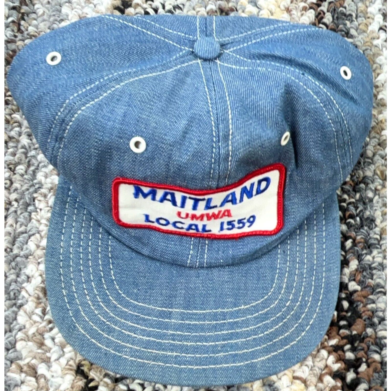 Coal VINTAGE Denim Trucker Hat Cap Men Adjustable Cotton 80s USA Made Workwear Outdoor Size ONE SIZE - 2 Thumbnail