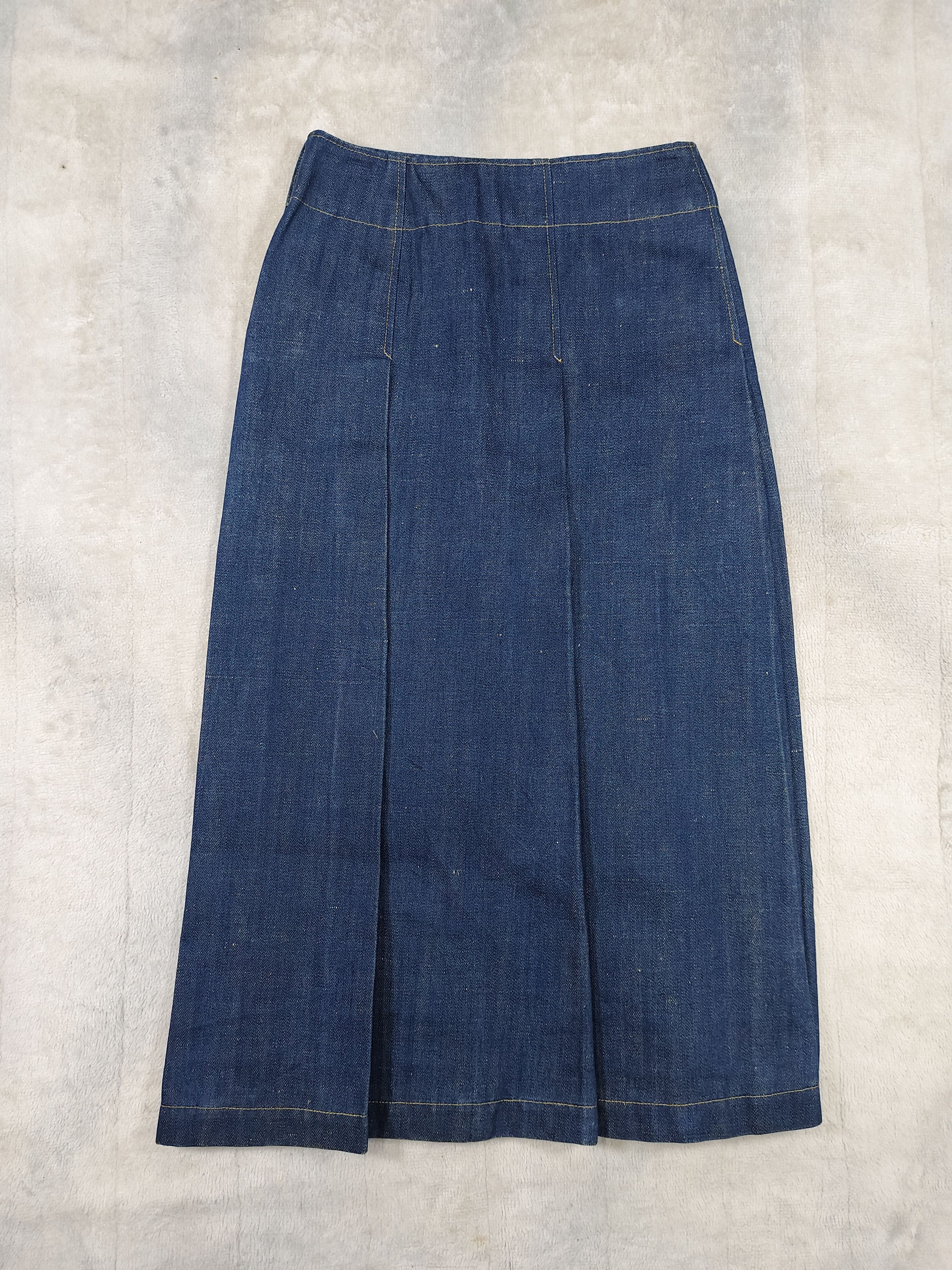 Japanese Brand 90s Akiko Ogawa🇯🇵Primary 17oz Selvedge Denim Archive Skirt Size 29" - 8 Thumbnail