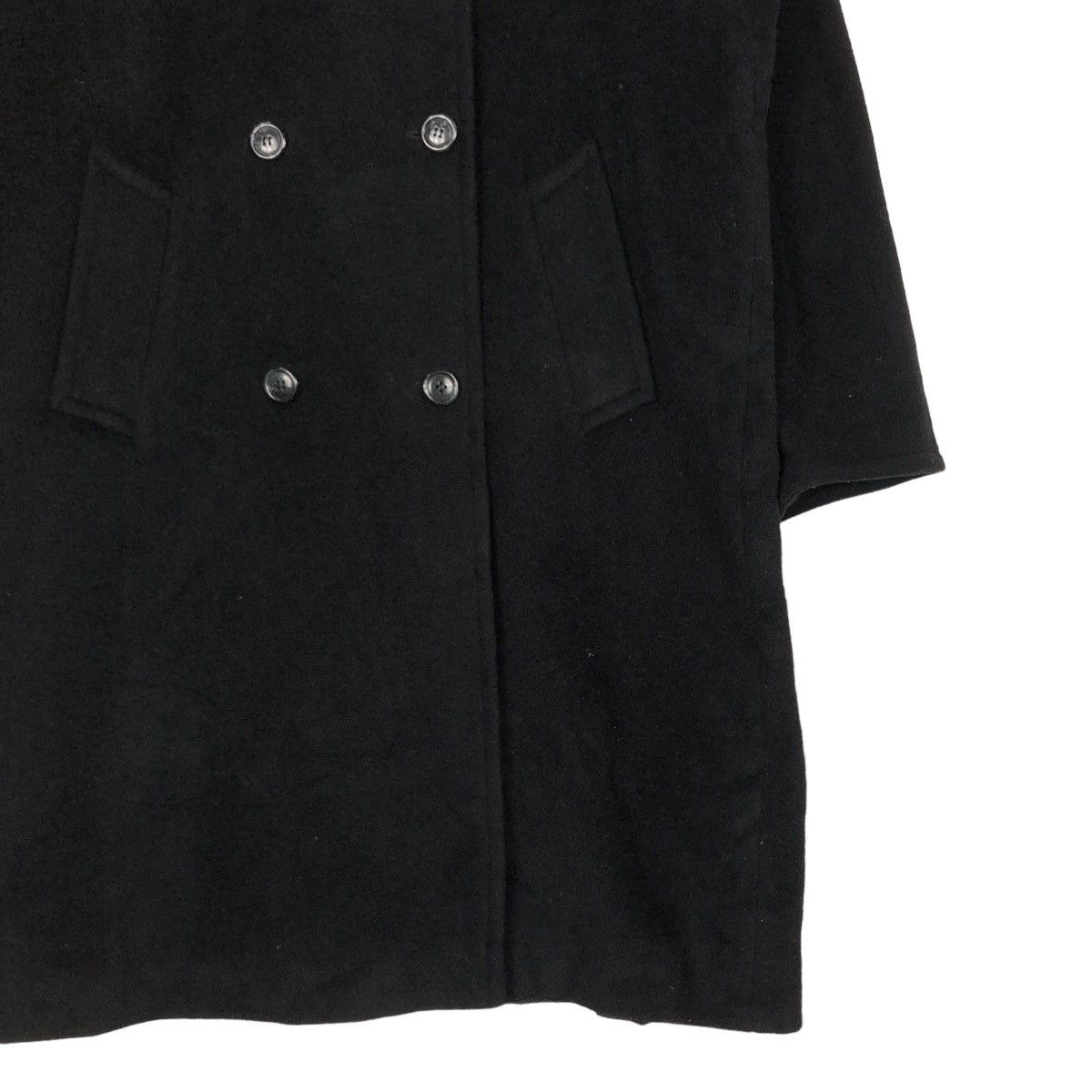 Japanese Brand 🔥Rich Black - Long Fly Coats Wool Herringbone Marella Size US M / EU 48-50 / 2 - 5 Thumbnail