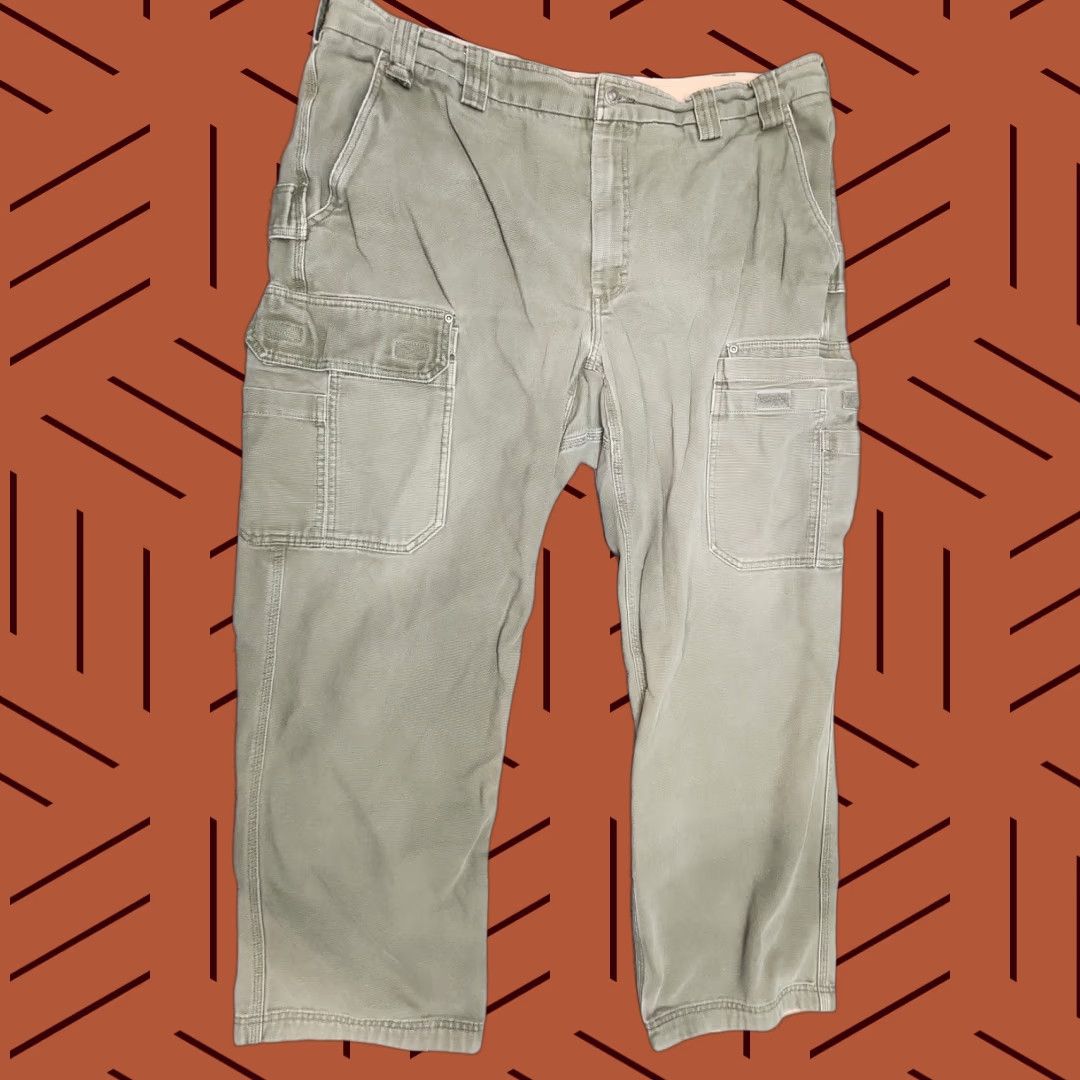 Vintage Duluth Fire Hose Canvas Pants Sz 44x32 Cargo Relax Fit Utility Pants Mens Cargo Pocket Green Cotton Flat Front Straight Relaxed Workwear Vintage: No Size US 44 / EU 60 - 1 Thumbnail