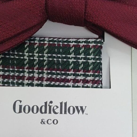 Other Goodfellow & Co Bow Tie and Pocket Square Burgundy Size ONE SIZE - 2 Thumbnail