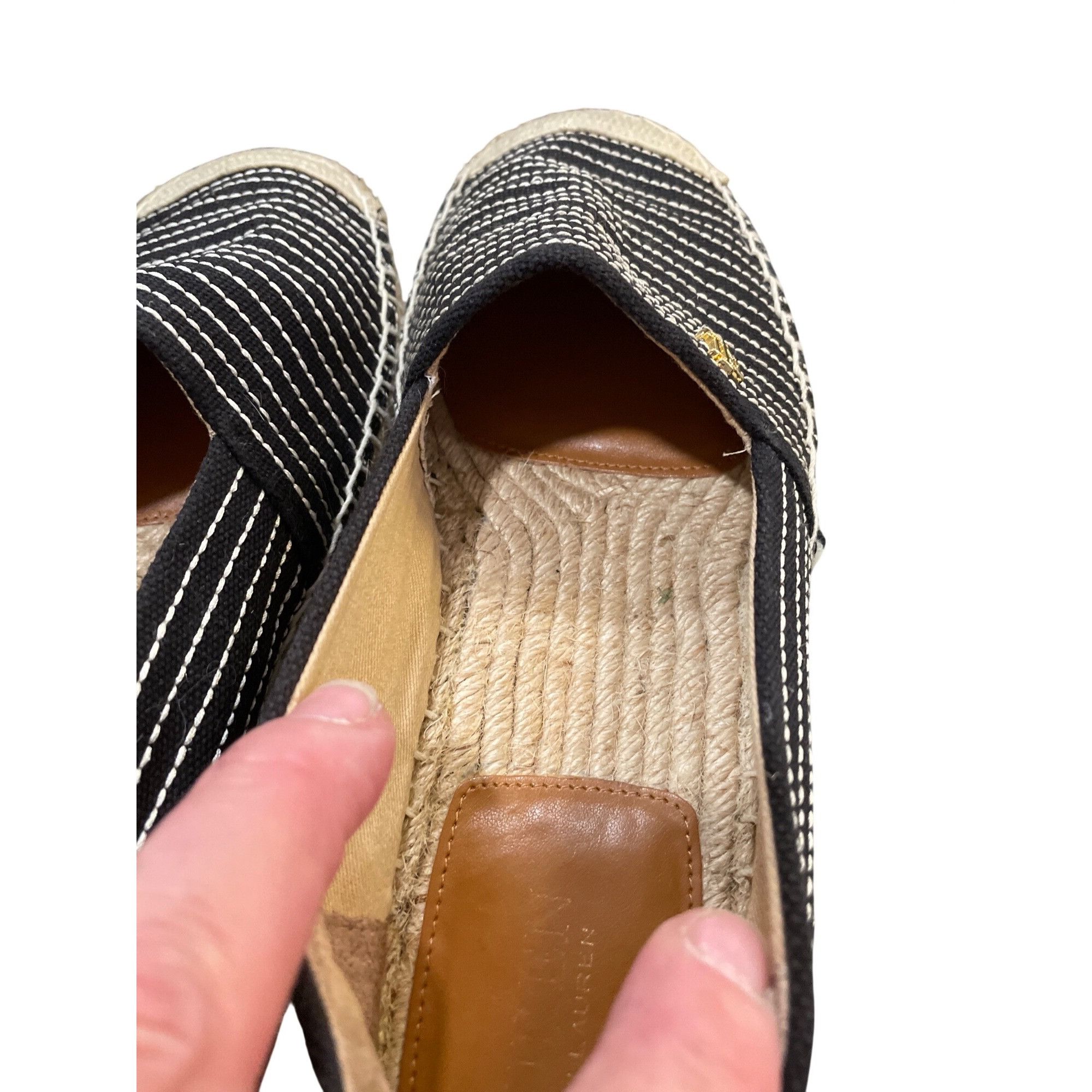 Ralph Lauren Ralph Lauren Lauren wms black striped espadrille slip flats Size US 7.5 / IT 37.5 - 9 Thumbnail