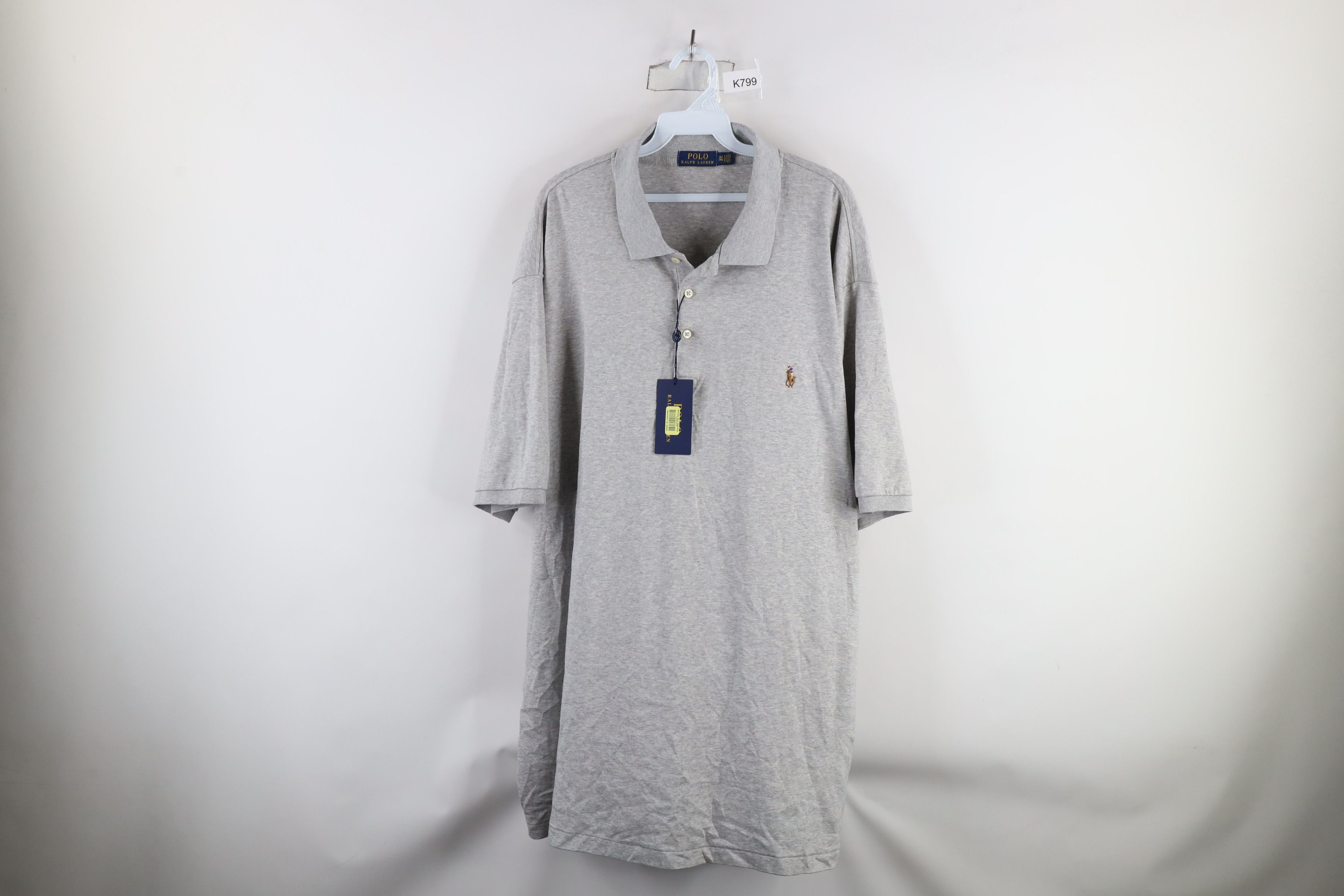 Ralph Lauren × Vintage New Ralph Lauren Short Sleeve Collared Golf Polo Shirt Gray Size US XXL / EU 58 / 5 - 1 Thumbnail