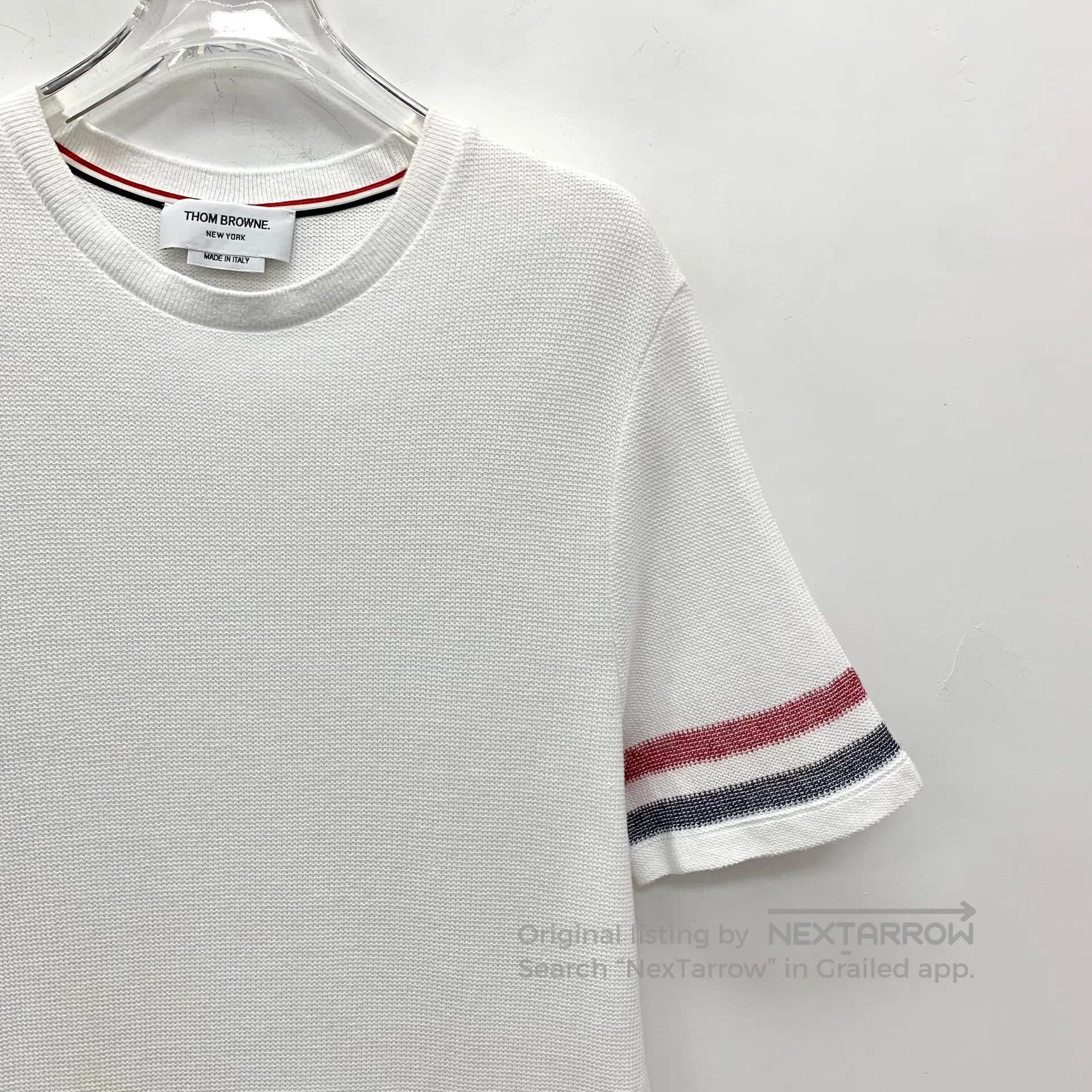 Thom Browne Thom Browne White cotton round neck short sleeve T-shirt w Size US M / EU 48-50 / 2 - 3 Thumbnail