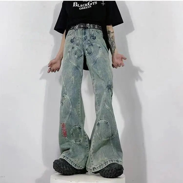 Japanese Brand Retro loose embroidered patchwork jeans Size US 30 / EU 46 - 5 Thumbnail