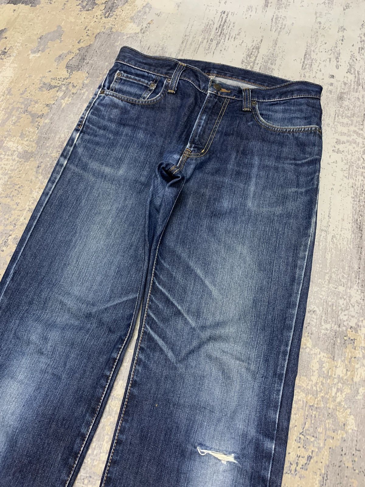 Japanese Brand Vintage EDWIN International Basic Distressed Denim Jean Size US 33 - 3 Thumbnail
