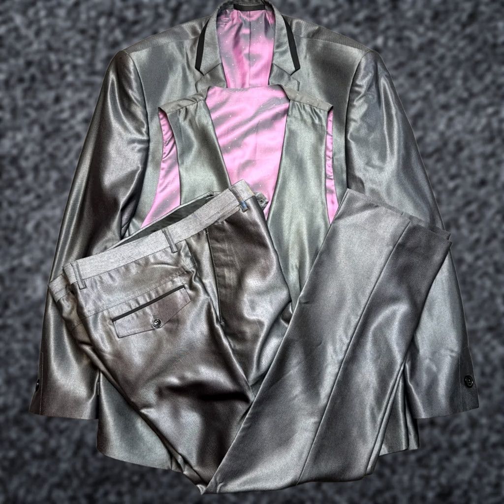 Vintage Marc Darcy Robson 3 Piece Suit Blazer Jacket Vest Pants Mens 44R Gray Size 44R - 1 Thumbnail