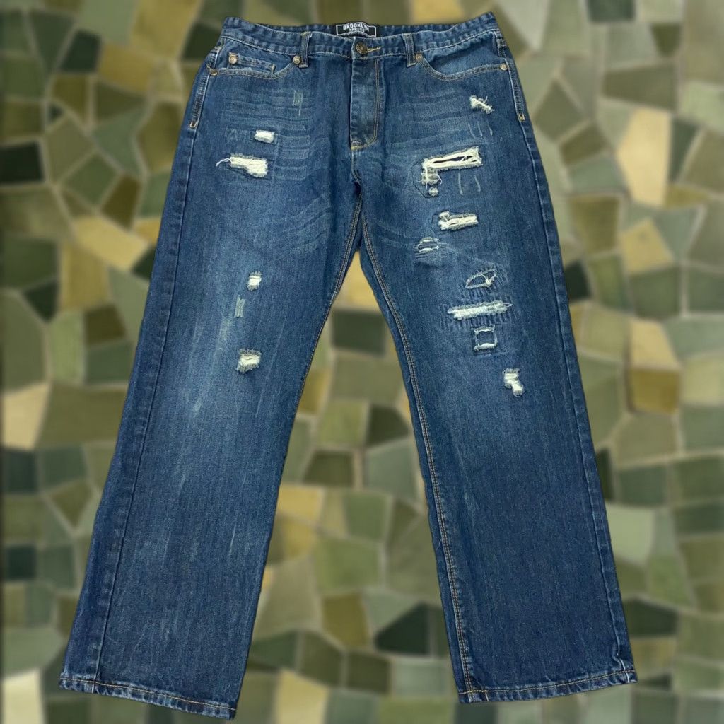 Express BROOKLYN XPRESS Jeans Mens 36x30 Blue Distressed Hip Hop Baggy Skater Urban Size US 36 / EU 52 - 1 Thumbnail