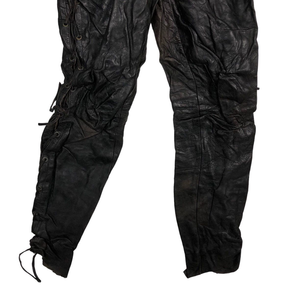 Genuine Leather 🔥Rare Bondage Genuine Leather Pants Issey Miyake Japan Size US 28 / EU 44 - 4 Thumbnail