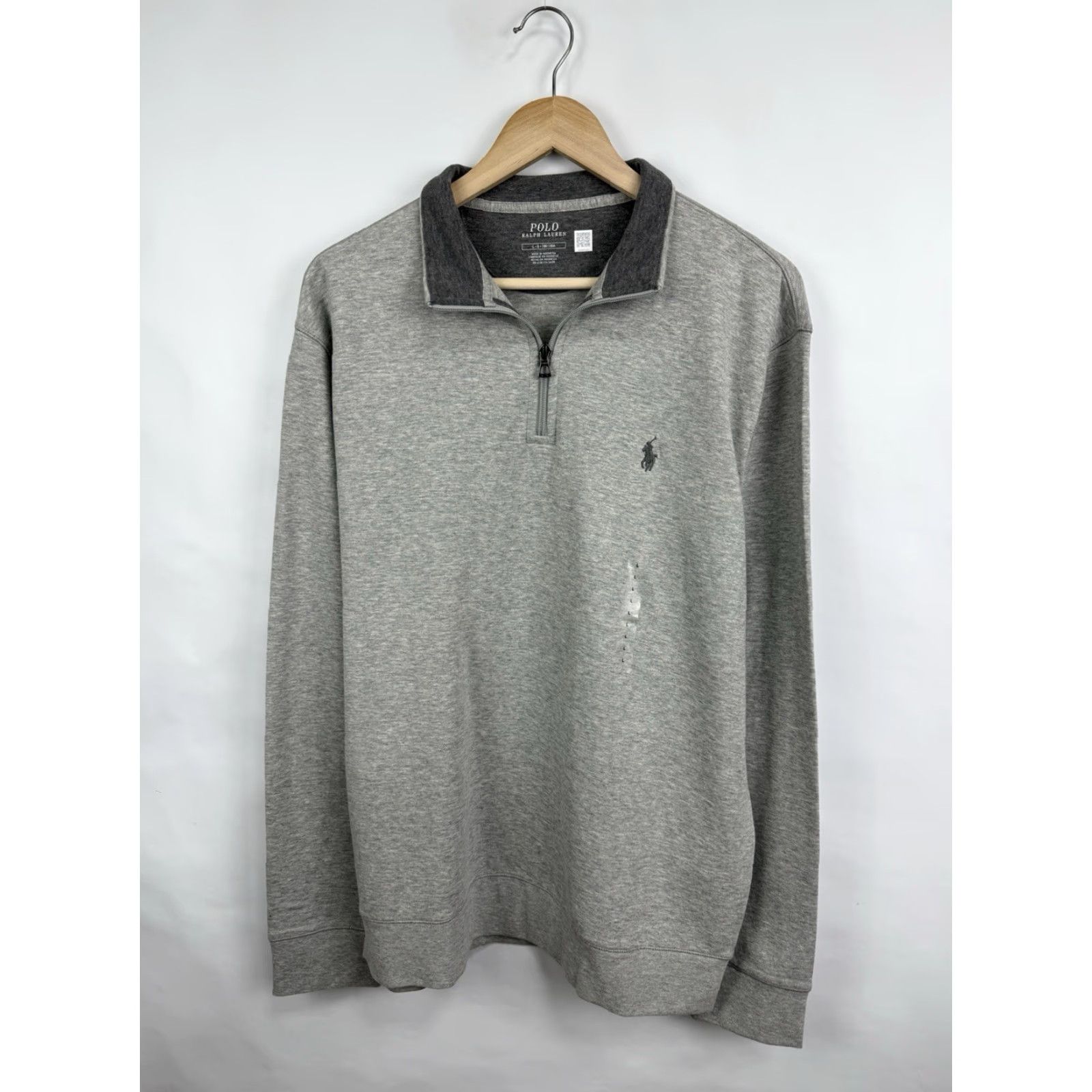 Ralph Lauren VINTAGE NWT Polo Ralph Lauren Luxury Jersey Quarter-zip Pullover Mens L Gray Sweater Size US L / EU 52-54 / 3 - 5 Thumbnail