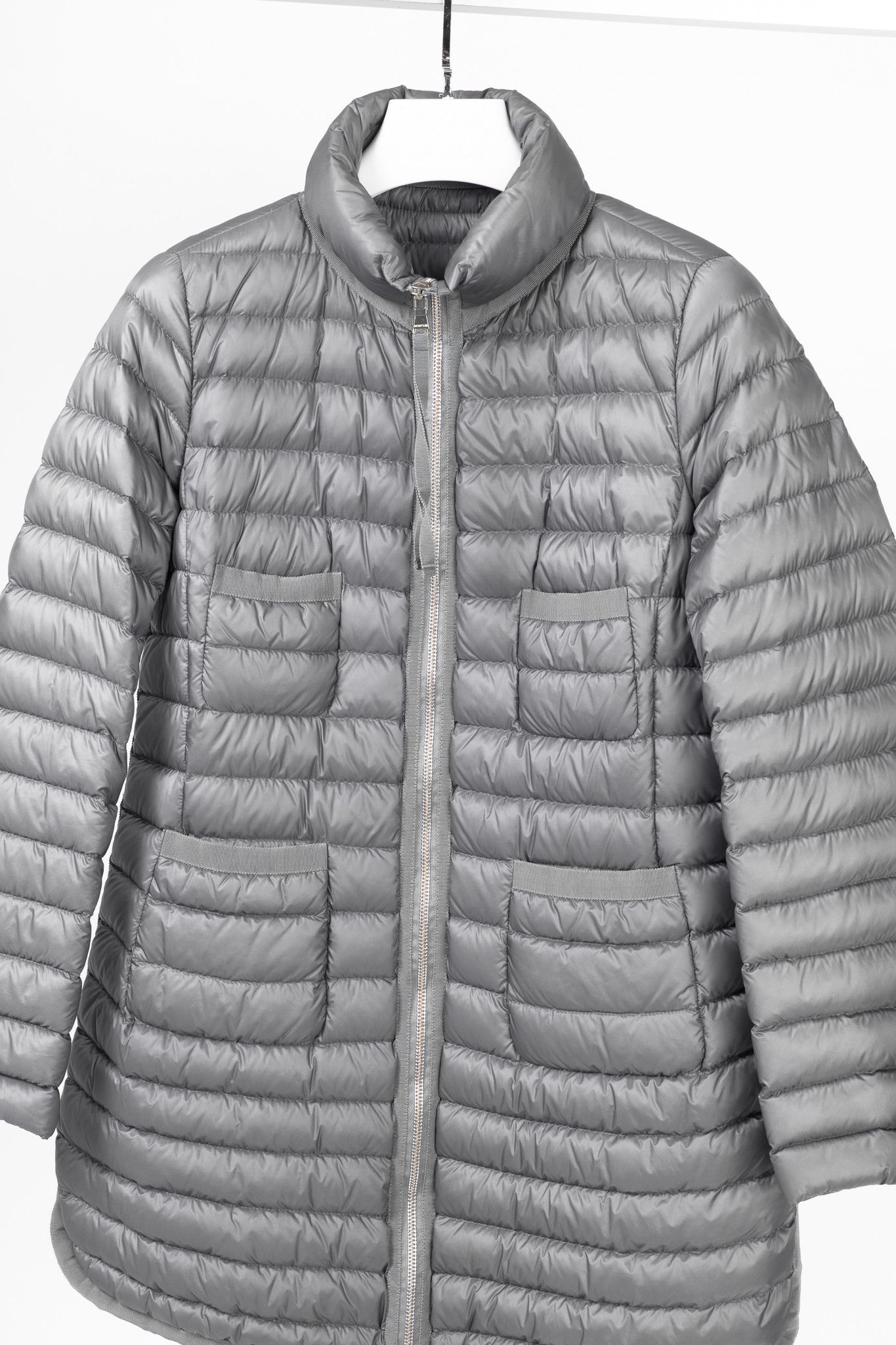 Moncler Moncler Longue Saison Bogue Grey Nylon Puffer Coat Size L / US 10 / IT 46 - 3 Thumbnail