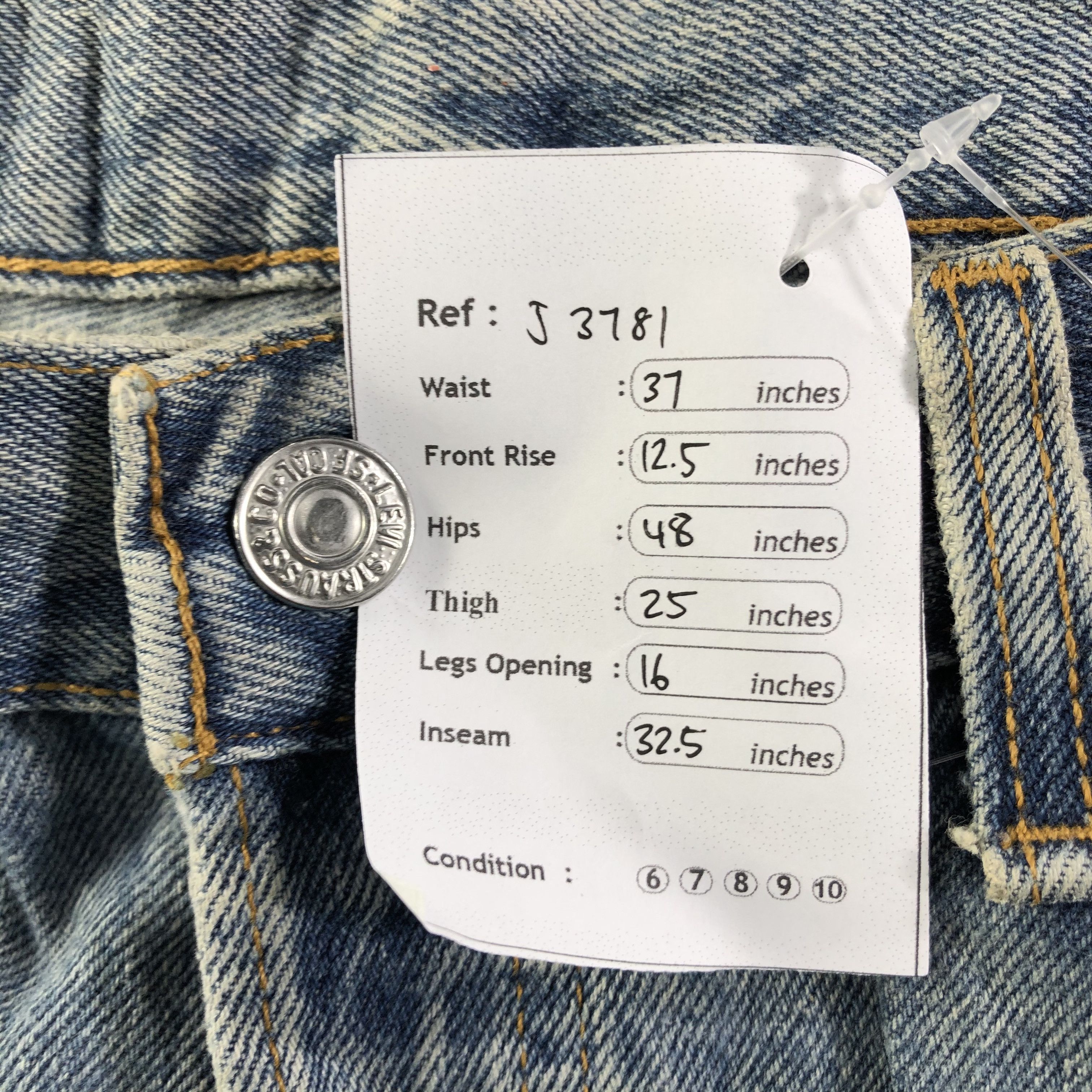 Levi's 90s Vintage Levis 501 Jeans-J3781 Size US 37 - 13 Thumbnail