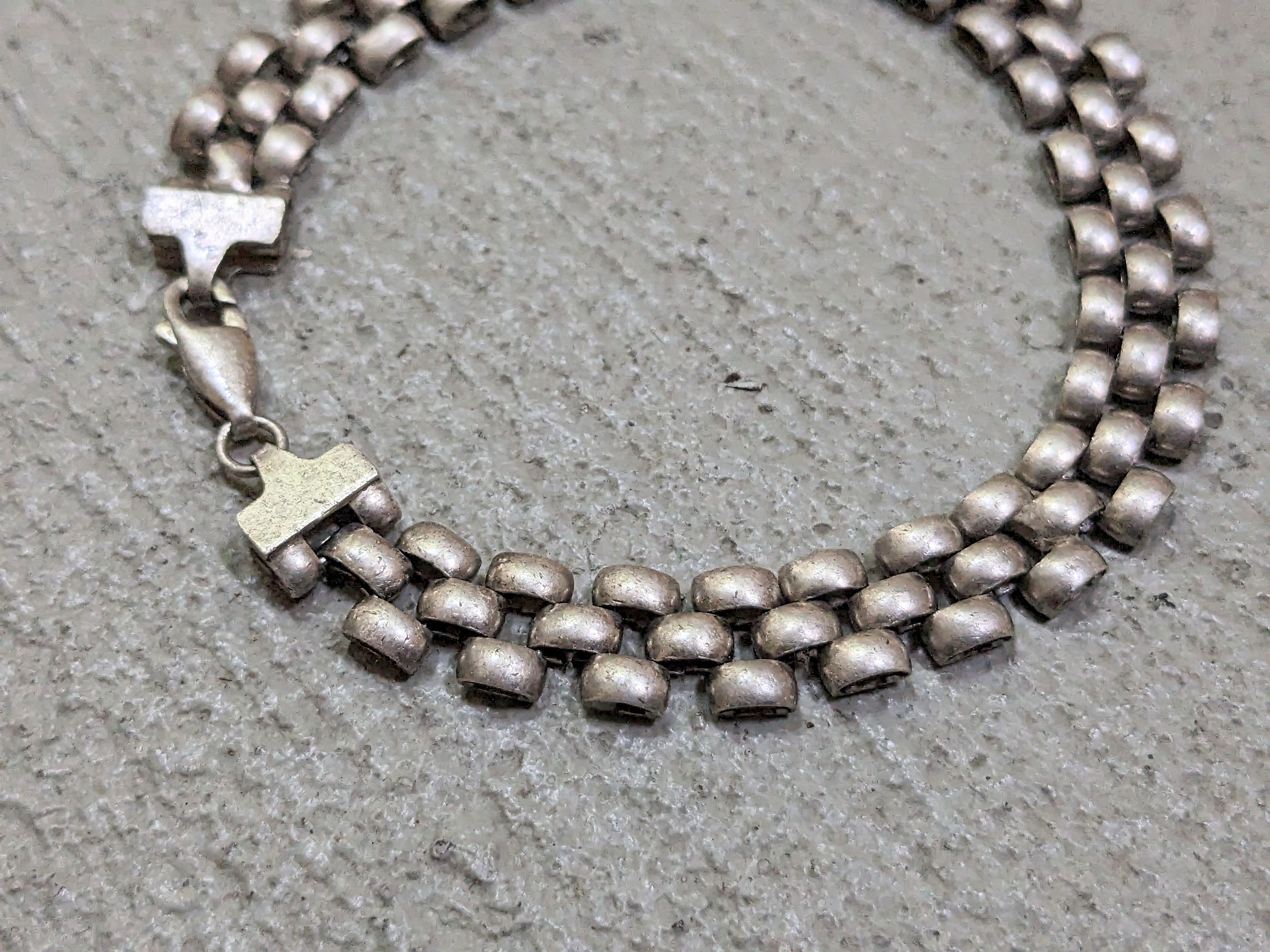 Jewelry Vintage Sterling Silver Bracelet Panther Chain Link 7.25" Size ONE SIZE - 3 Thumbnail