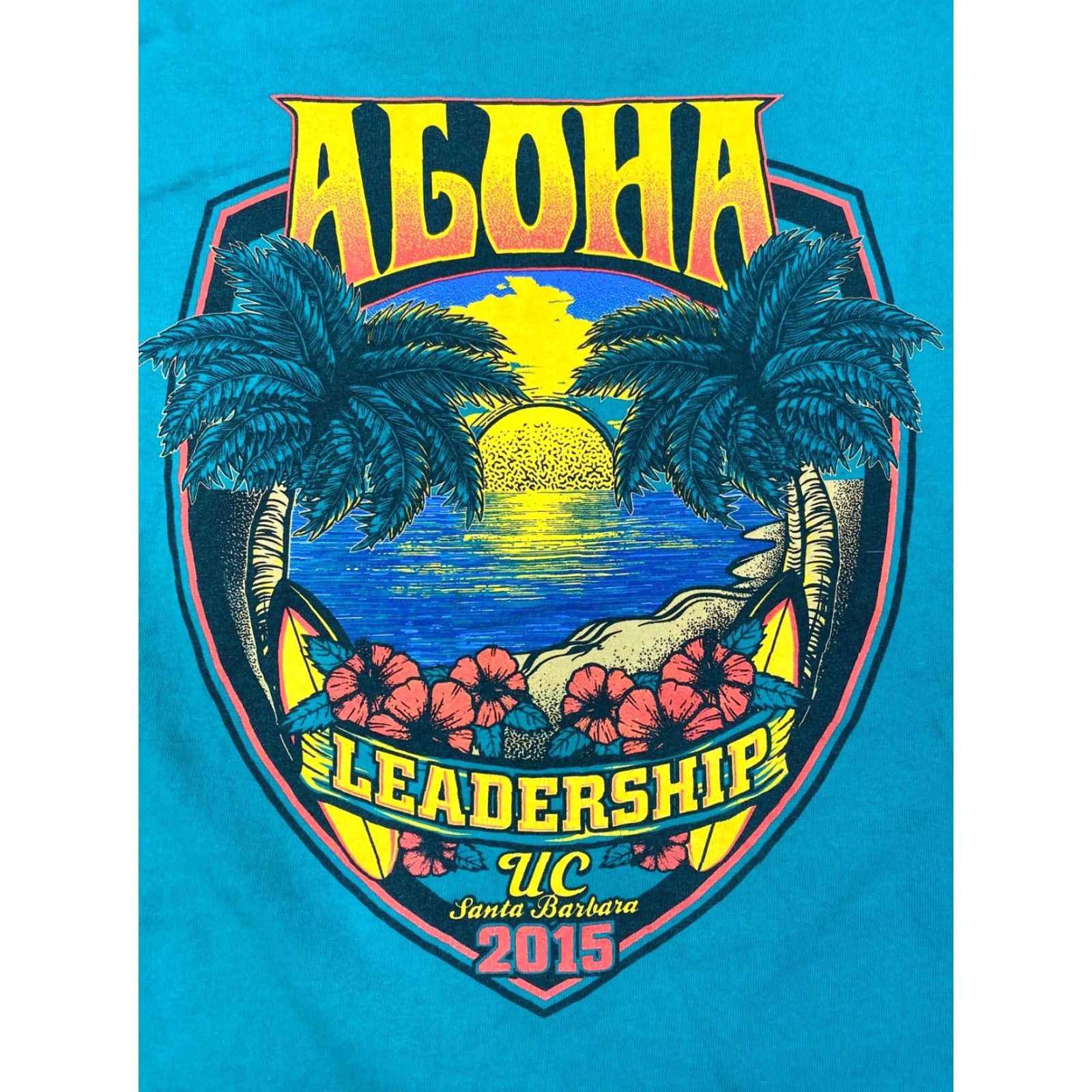 Gildan Gildan T-Shirt Aloha Leadership UC Santa Barbara 2015 Green/Blue Crew Neck Short Sleeve Mens Size S #2285 Size US S / EU 44-46 / 1 - 2 Thumbnail