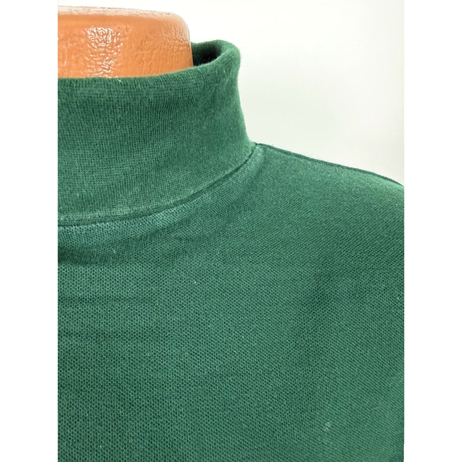 Brooks Brothers VINTAGE Brooks Brothers Shirt Turtleneck Men M Heavyweight Cotton Pique Knit 90s Oversized Green Size US M / EU 48-50 / 2 - 5 Thumbnail