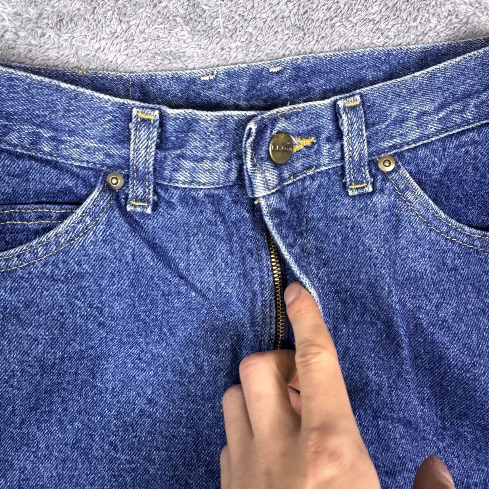 Vintage VINTAGE LL Bean Jeans Women 10 High Rise Den 32 Inseam 28 W 5-Pocket Plaid Flannel Lined Chore USA Made Mom Jeans Womens Size 32" / US 10 / IT 46 - 5 Thumbnail