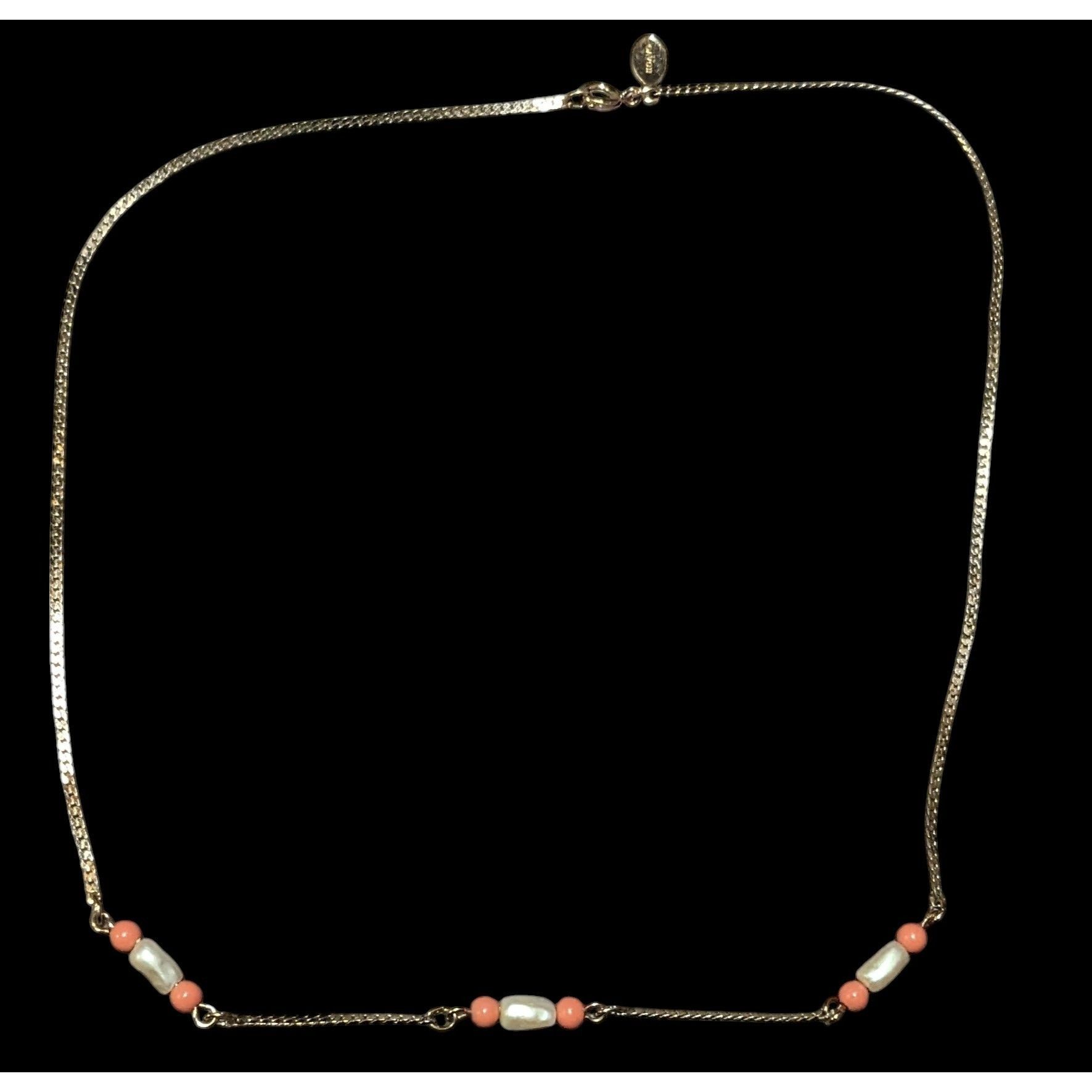 Other Vintage 80s Avon Sea Treasure Faux Pearl And Coral Gold Tone Size ONE SIZE - 1 Thumbnail