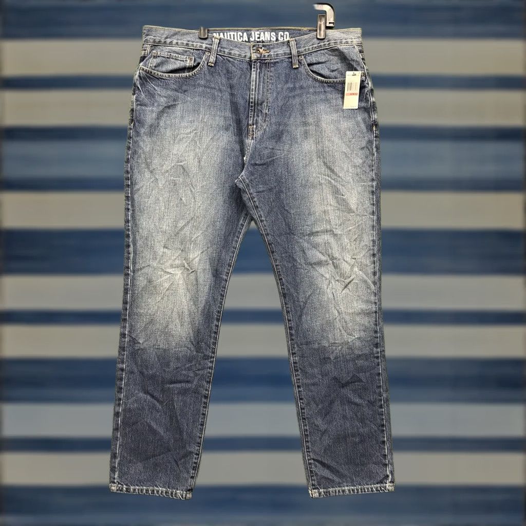 Nautica Nautica Jeans Mens 40x32 Relaxed Tapered Fit Medium Wash Blue Denim 5-Pocket Inseam 32" Regular Size Type Jeans Mens Size US 40 / EU 56 - 1 Thumbnail