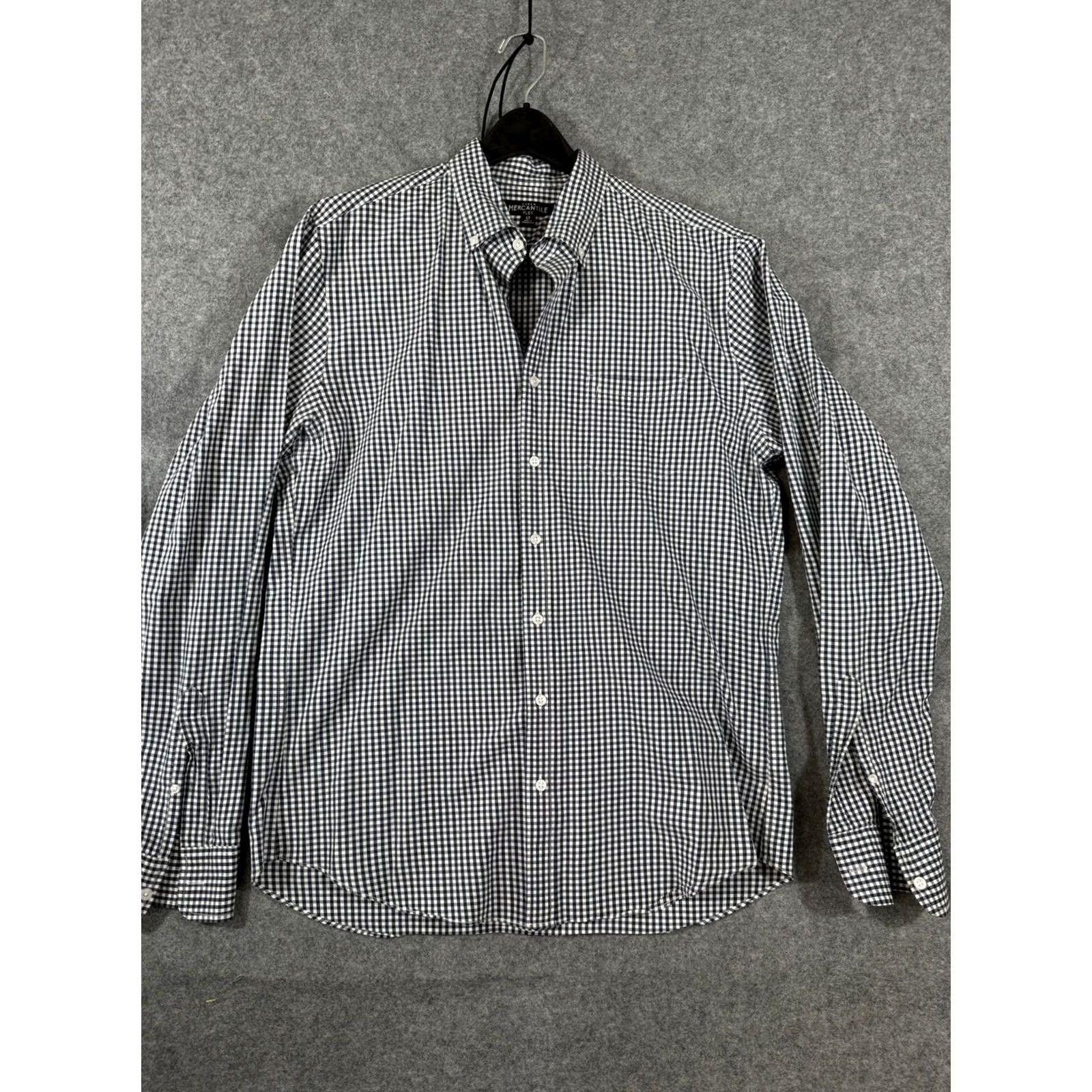 J.Crew J.CREW Shirt Mens LT Blue Mercantile Flex Navy Gingham Check Stretch Button Down Size US L / EU 52-54 / 3 - 3 Thumbnail