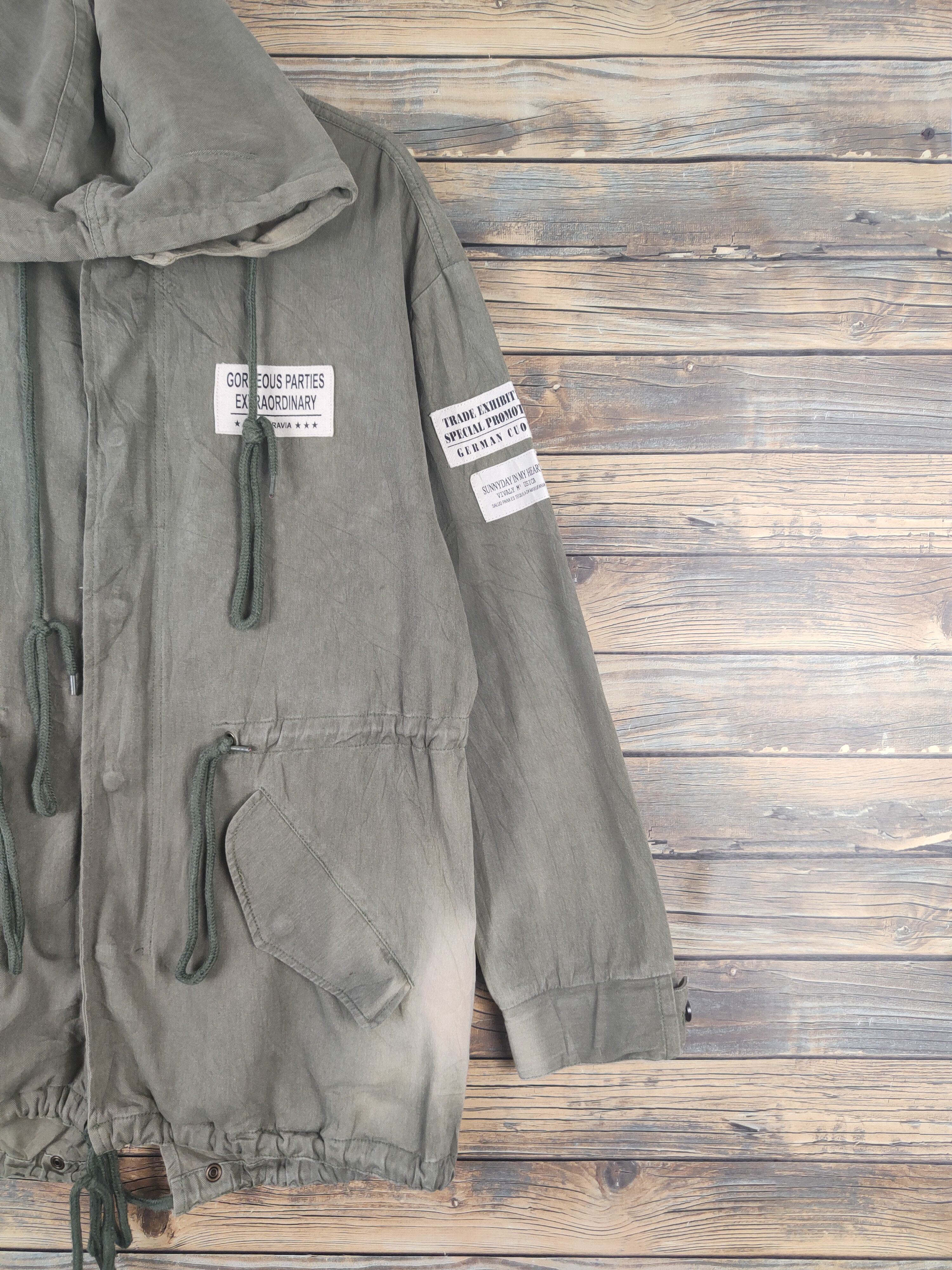 Japanese Brand × Vintage Vintage Langrit Olive Faded Hoodie Jackets Size US L / EU 52-54 / 3 - 8 Thumbnail