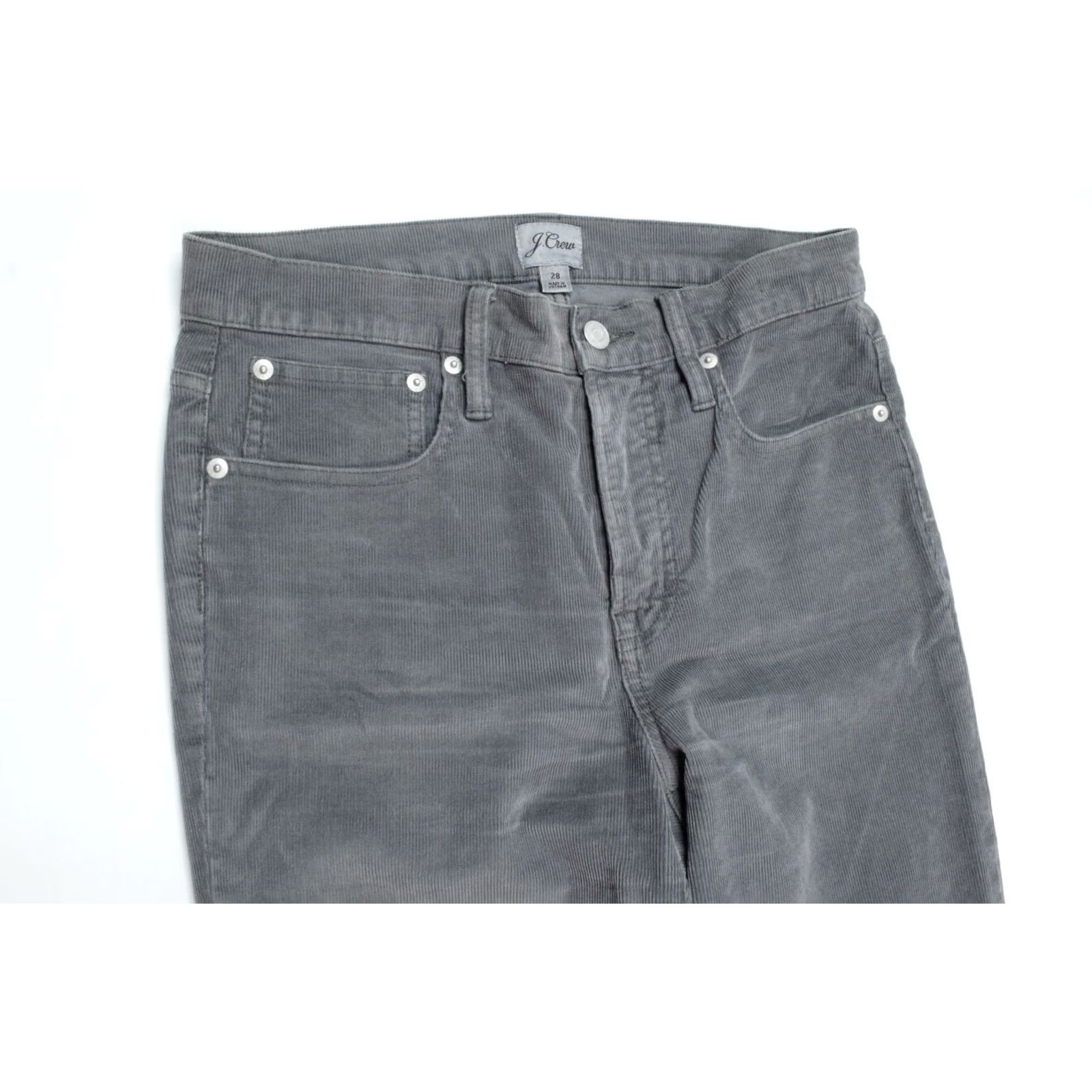 J.Crew J.Crew Slim Straight Corduroy Pants Womens 28 Gray High Rise Stretch Trousers Size 28" / US 6 / IT 42 - 2 Thumbnail