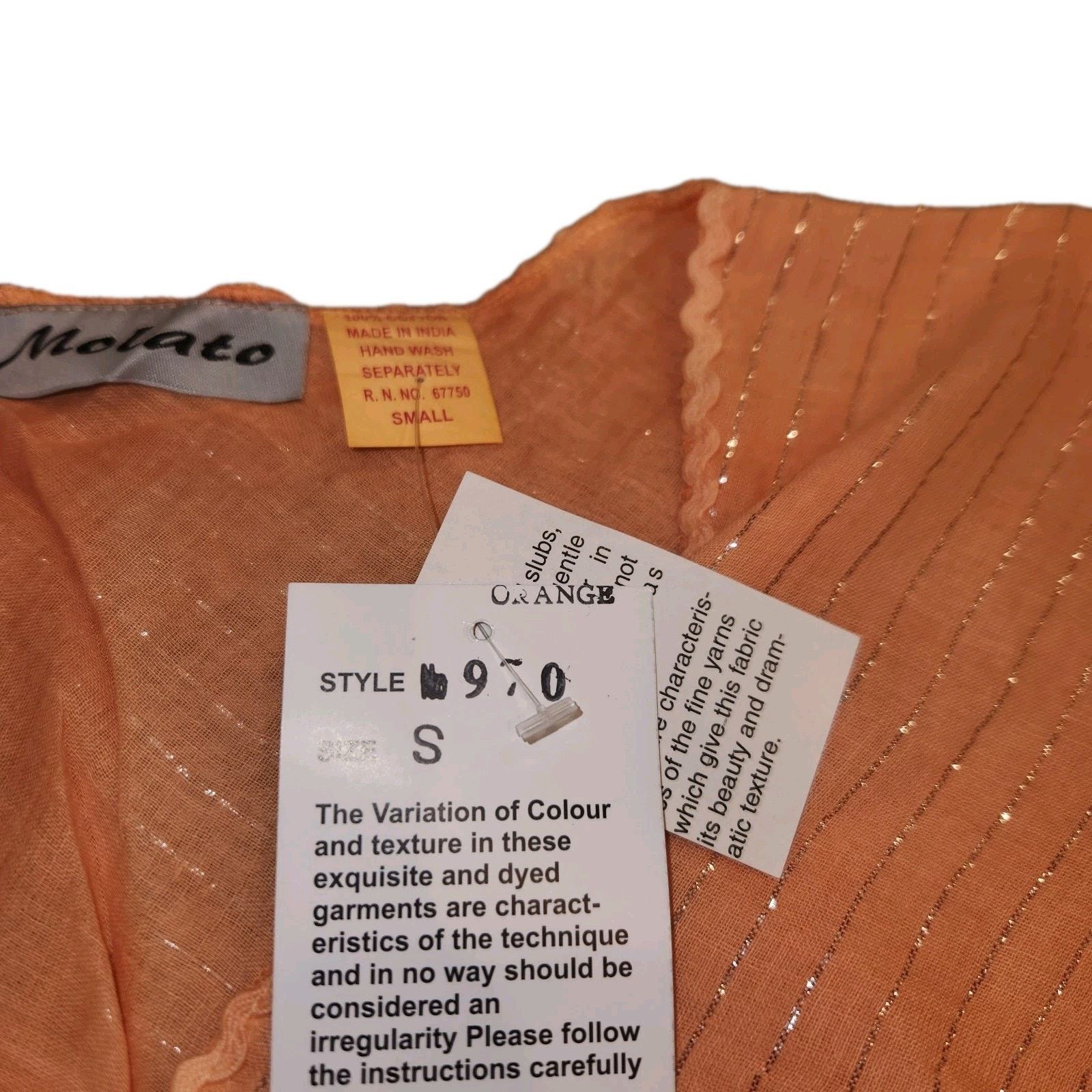 Other Nwt Molato Orange Ombre Summer Vneck Top Silver Stripes Sz S Size S / US 4 / IT 40 - 5 Thumbnail