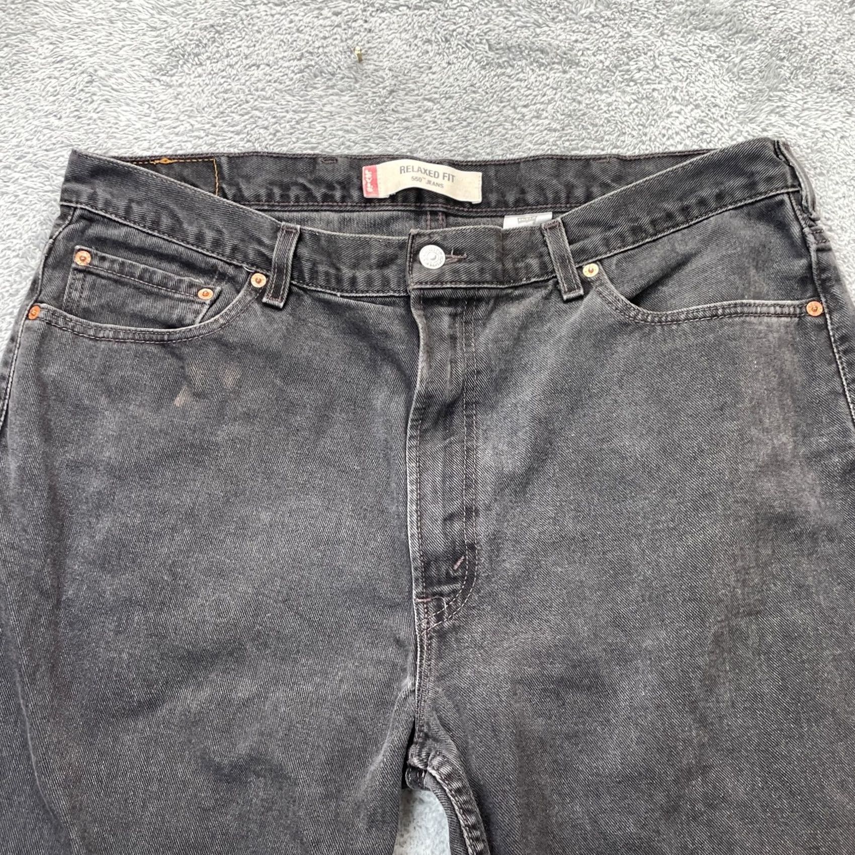 Levi's Levis 550 Jeans Mens 40x31 Black Relaxed Straight Denim Cotton Mid Rise Size US 40 / EU 56 - 5 Thumbnail