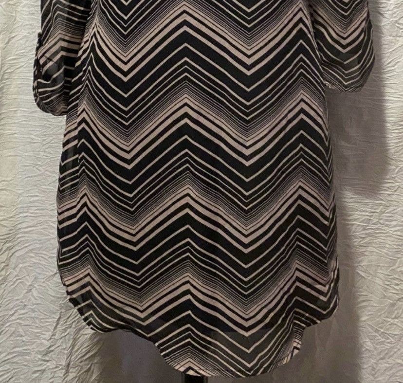 Nordstrom Retro, Lily Rose, Black and Pink, Chevron, Shift Dress Size S / US 4 / IT 40 - 7 Thumbnail
