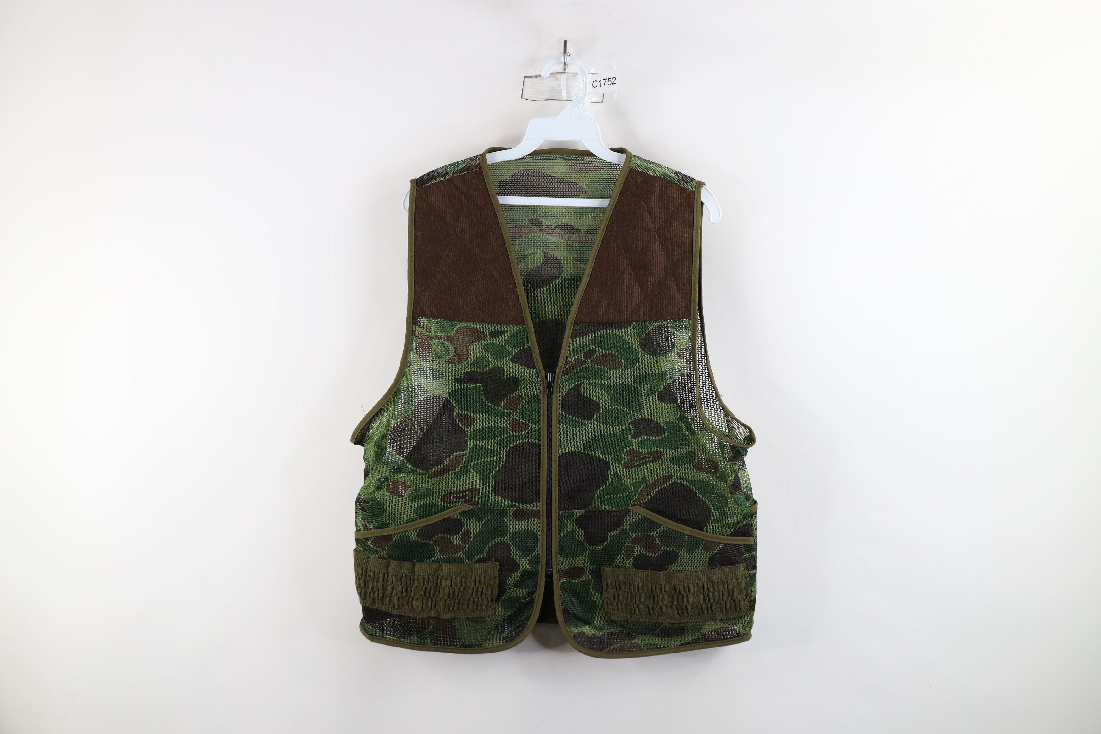Vintage 70s Streetwear Camouflage Mesh Hunting Vest Jacket