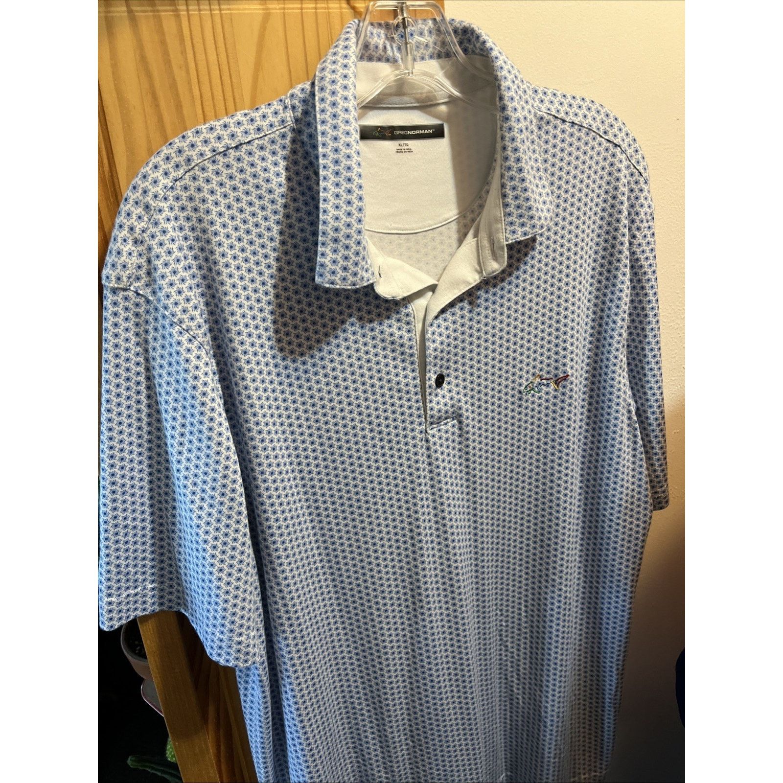 Greg Norman Greg Norman XL Polo Polyester Pima Cotton Blend Blue White Size US XL / EU 56 / 4 - 11 Thumbnail