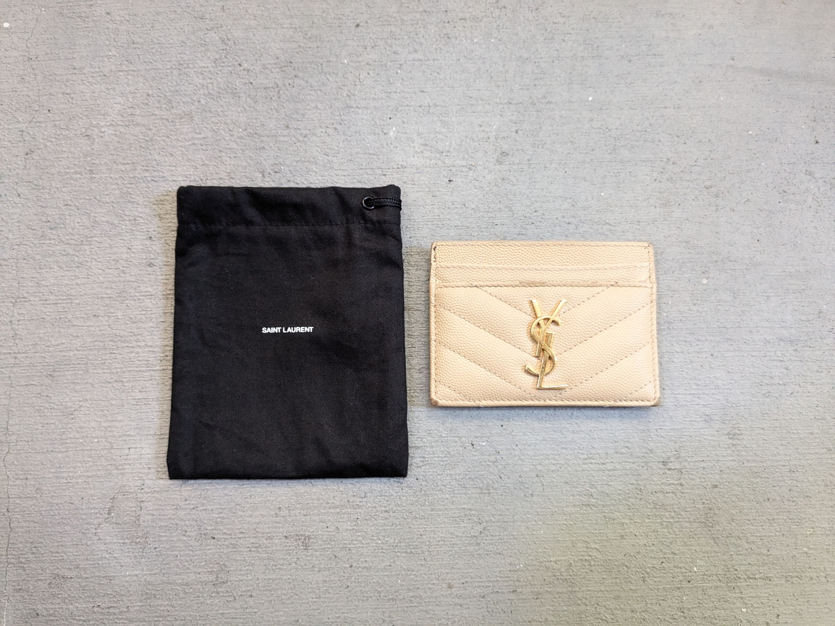Saint Laurent Paris Saint Laurent Paris Wallet Cardholder Beige Leather SLP YSL Size ONE SIZE - 1 Thumbnail