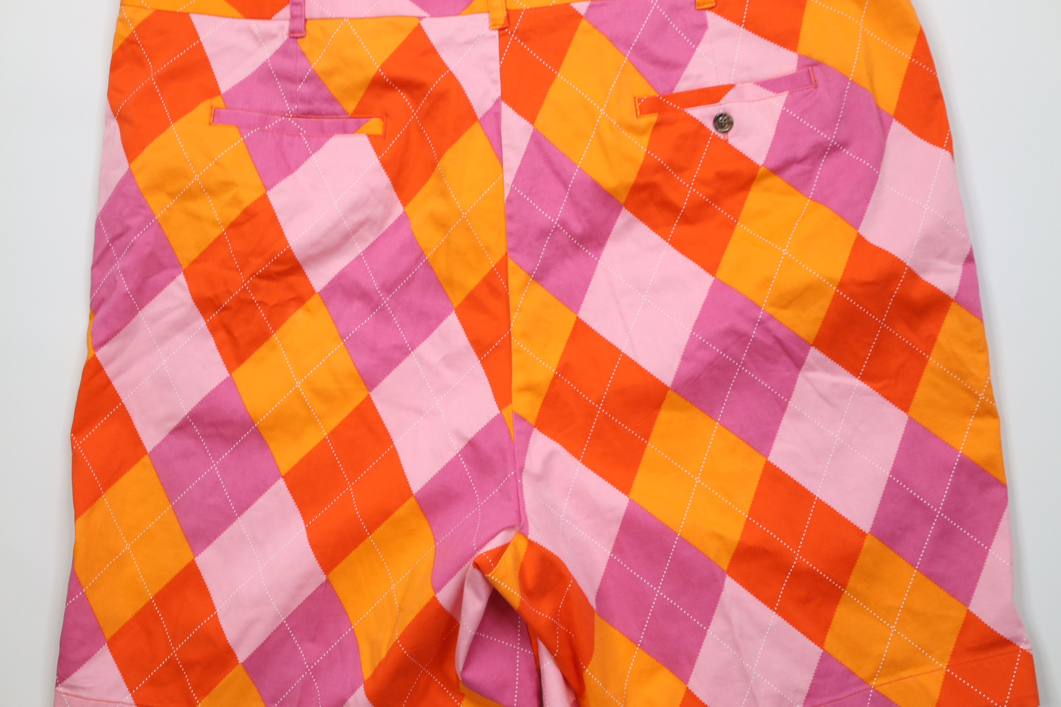 Vintage Loudmouth Golf Pastel Argyle Diamond John Daly Chino Shorts Size US 44 / EU 60 - 11 Thumbnail