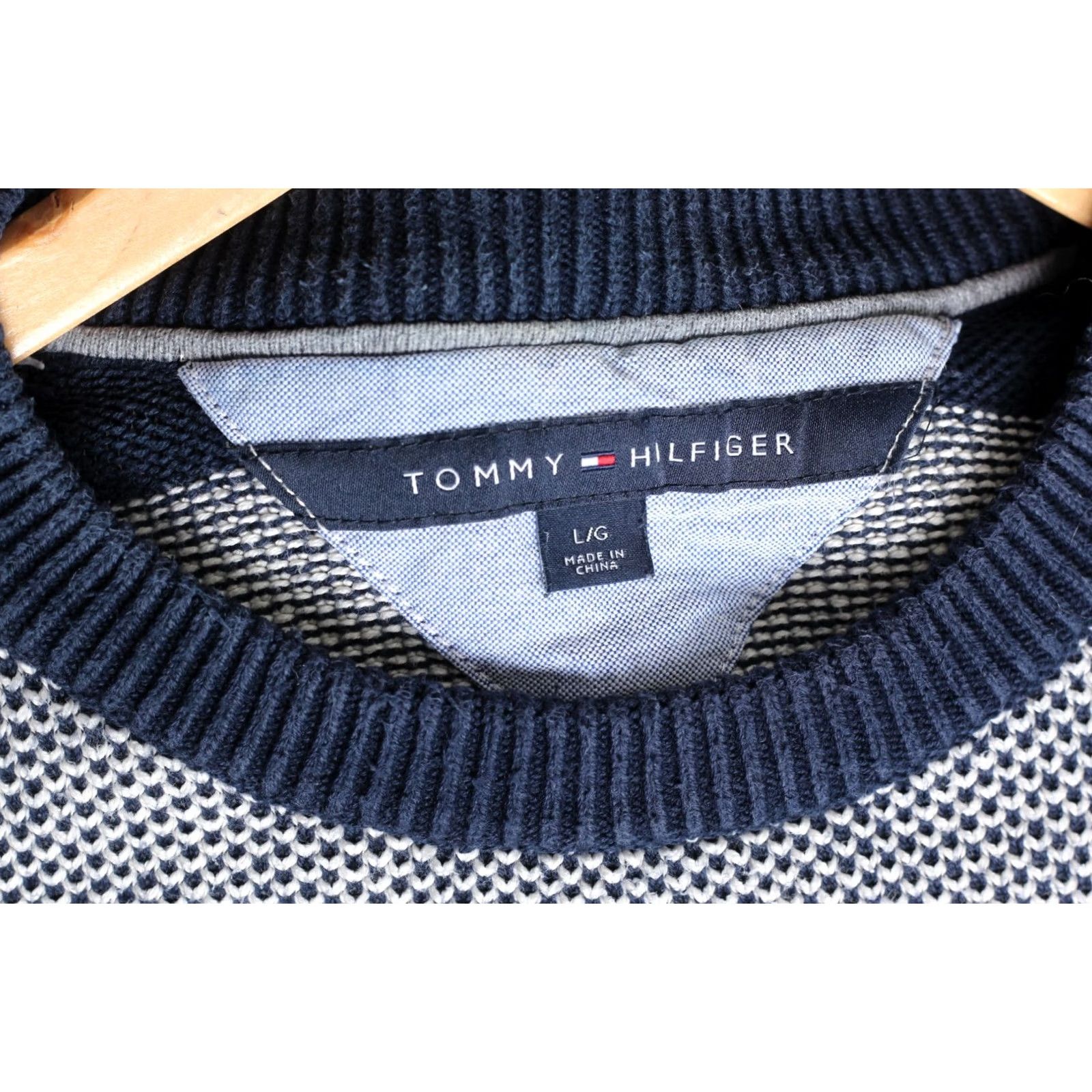 Tommy Hilfiger Tommy Hilfiger Jumper Men L Crew Neck Striped Cotton Blue Classic Pullover Size US L / EU 52-54 / 3 - 5 Thumbnail