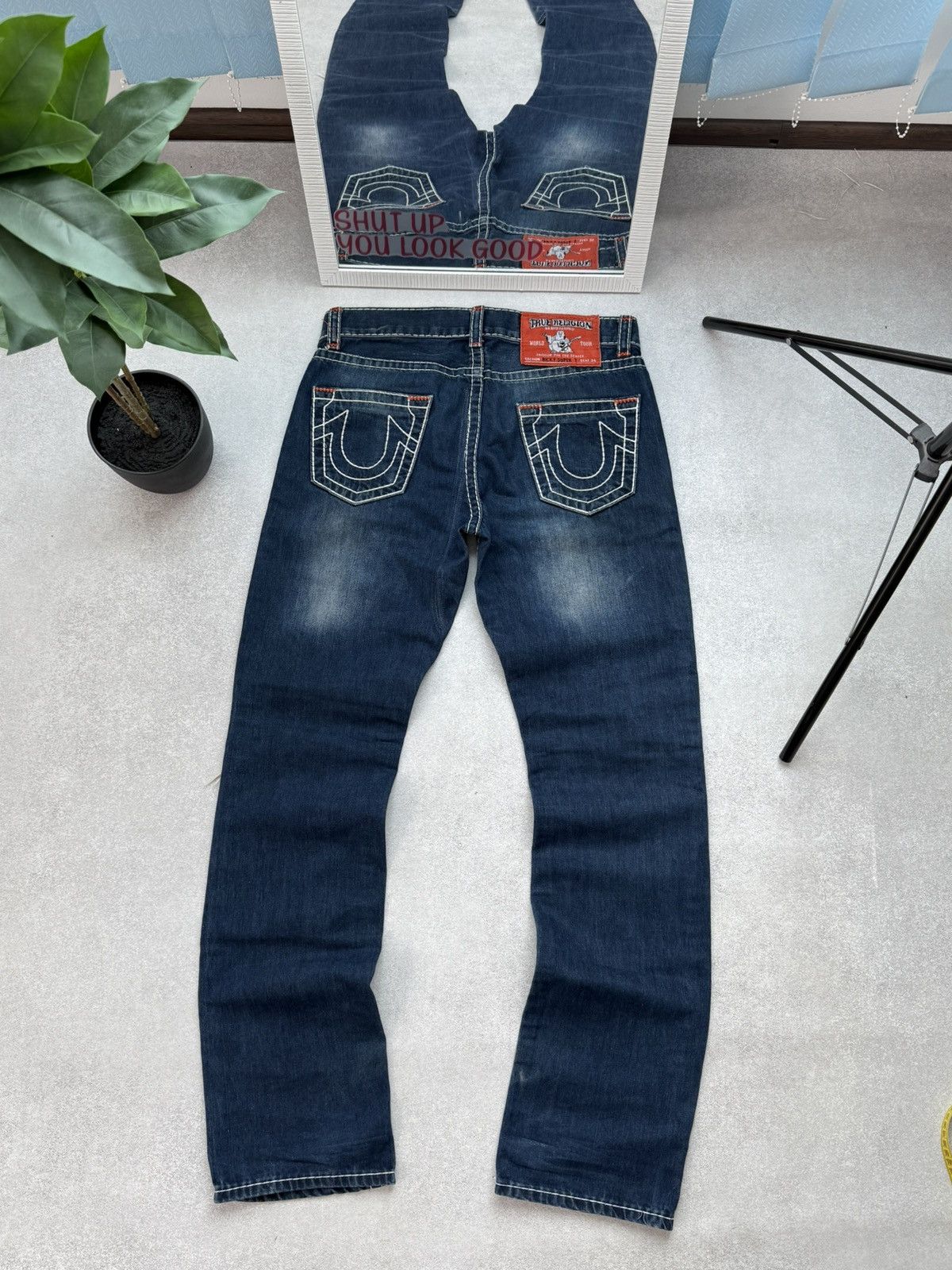 True Religion True Religion Men’s Distressed Slim Jeans Dark Wash Ripped Size US 33 - 12 Thumbnail