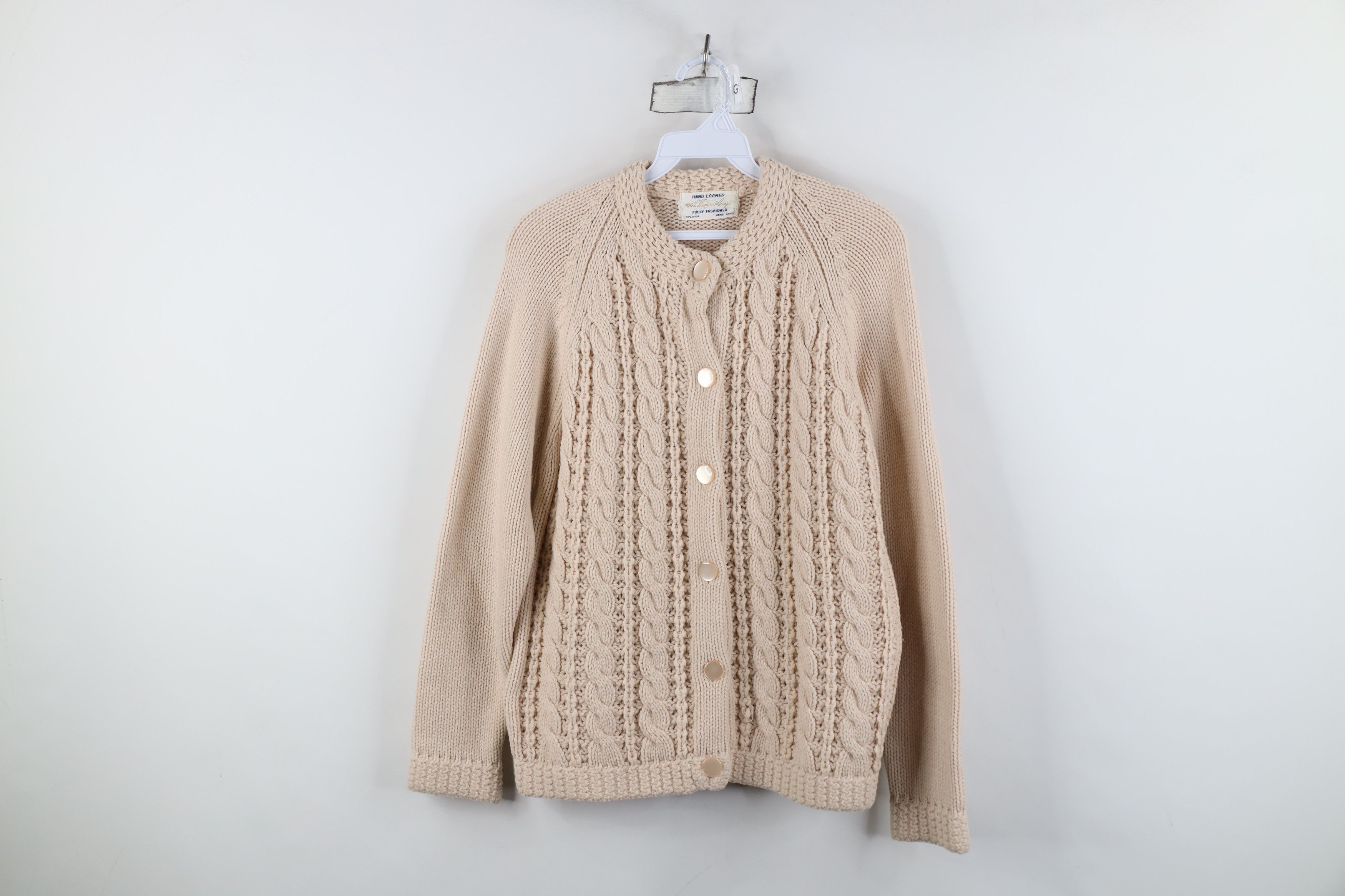 Vintage Vintage 50s 60s Streetwear Loomed Chunky Cardigan Sweater Size S / US 4 / IT 40 - 1 Thumbnail