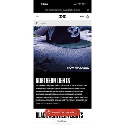 New Era Seattle Mariners Hat Club 59FIFTY Black Northern Lights 30th Size ONE SIZE - 7 Thumbnail