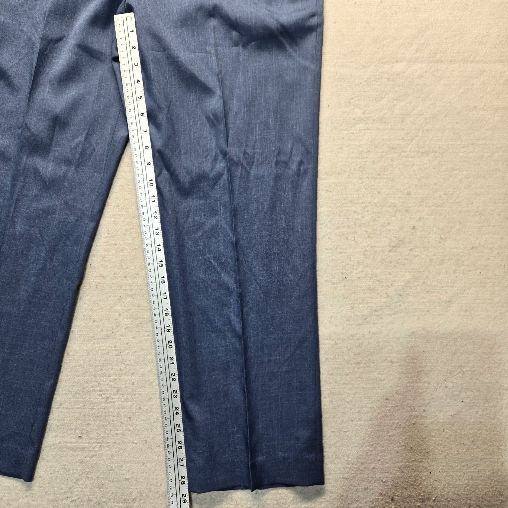 Savane Savane Navy Blue Dress Pants Men 38 x 29 Flat Front Casual Solid 64% Polyester 34% Rayon 2% Spandex Pants Mens Size US 38 / EU 54 - 6 Thumbnail