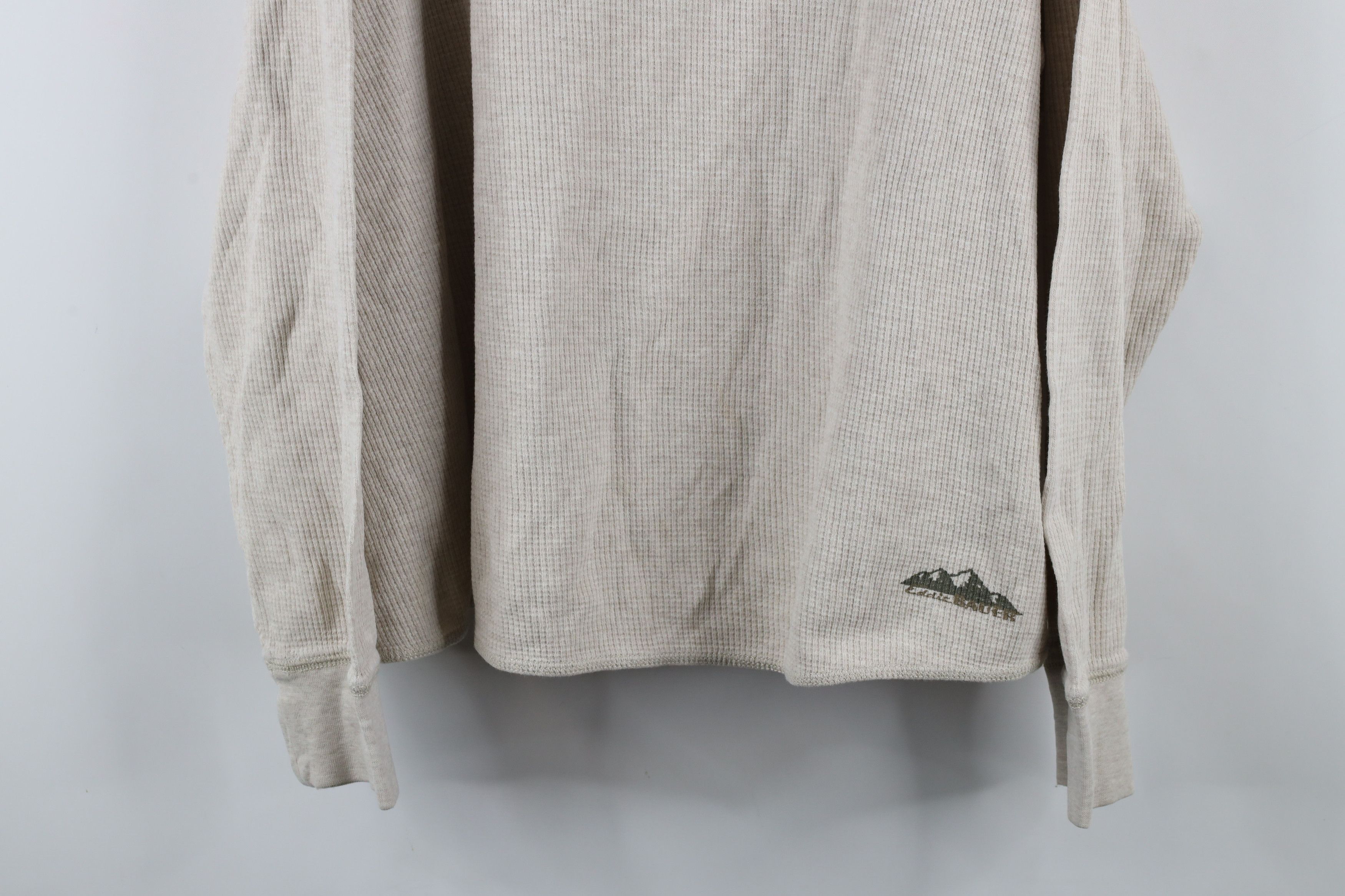 Eddie Bauer × Vintage Vintage Eddie Bauer Waffle Knit Long Sleeve T-Shirt Beige Size US XXL / EU 58 / 5 - 3 Thumbnail