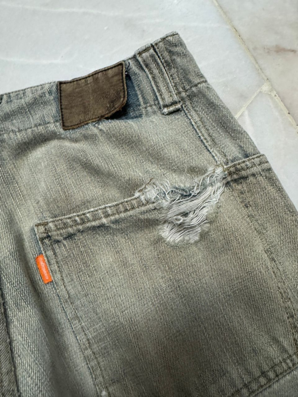 Vintage 💥Grunge💥Montage Very Rare Thrashed Rusty Insane Baggy Jean Size US 30 / EU 46 - 21 Thumbnail