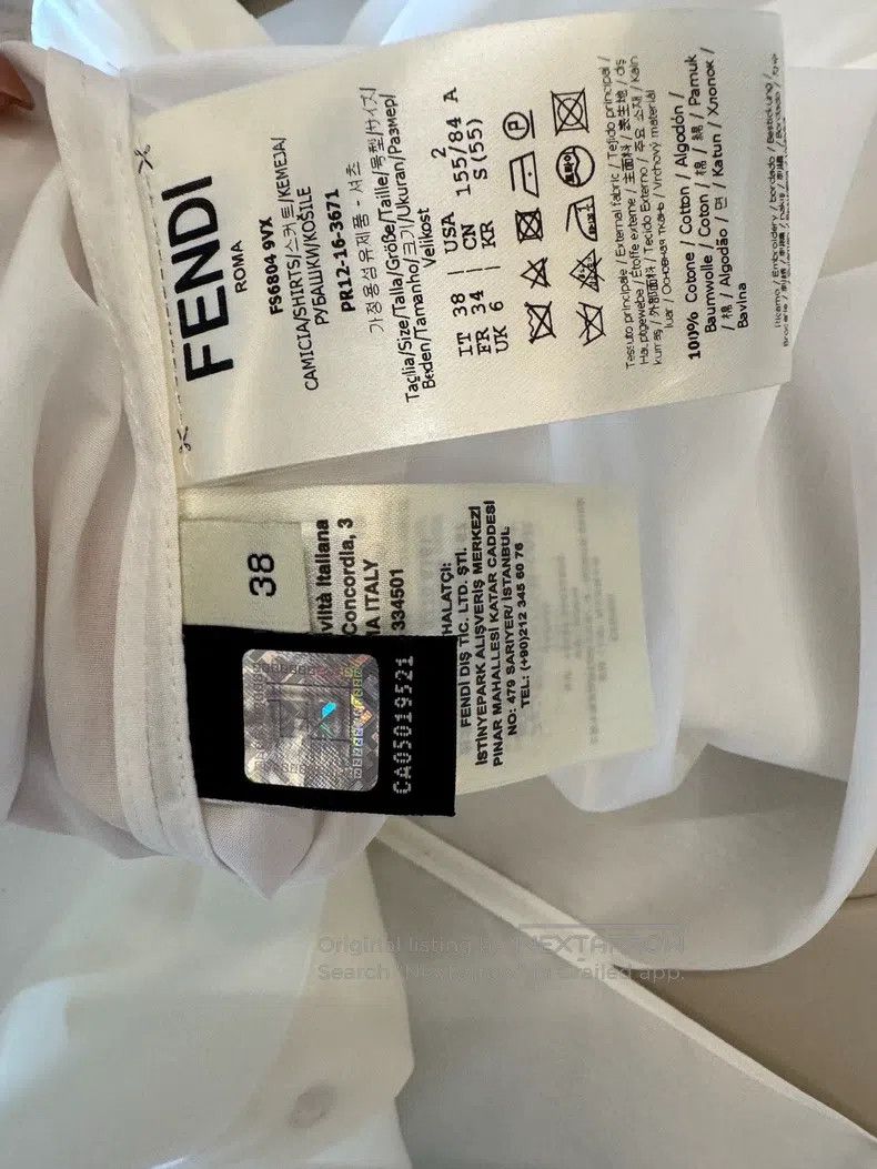 Fendi Fendi Wave Collar White Shirt Size XS / US 0-2 / IT 36-38 - 6 Thumbnail