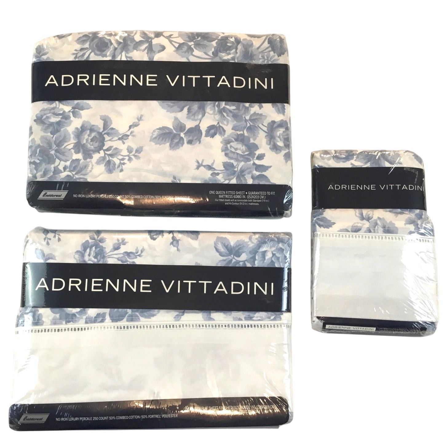 Other Queen Sheet Set Adrienne Vittadini Blue Floral New in Pkg Size ONE SIZE - 1 Thumbnail