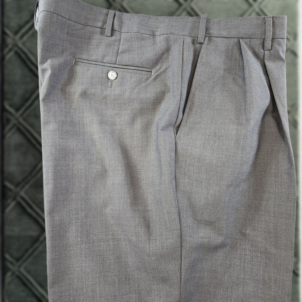 Berle Berle Mens Pants 42x31 Gray Dress Classic Pleated Polyester Blend Microfiber Front Zip Button Pockets Size US 42 / EU 58 - 1 Thumbnail