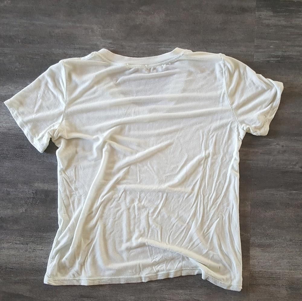 Designer White Blue Tinted Melville Vneck Size ONE SIZE - 2 Thumbnail
