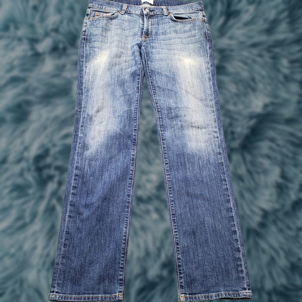 Denime Uncharted Territory Jeans Womens Size 31 Blue Denim Straight Leg 5-Pocket Stretch Regular Fit 32.25 Inseam Mens Womens Size 24" / US 00 / IT 34 - 1 Thumbnail